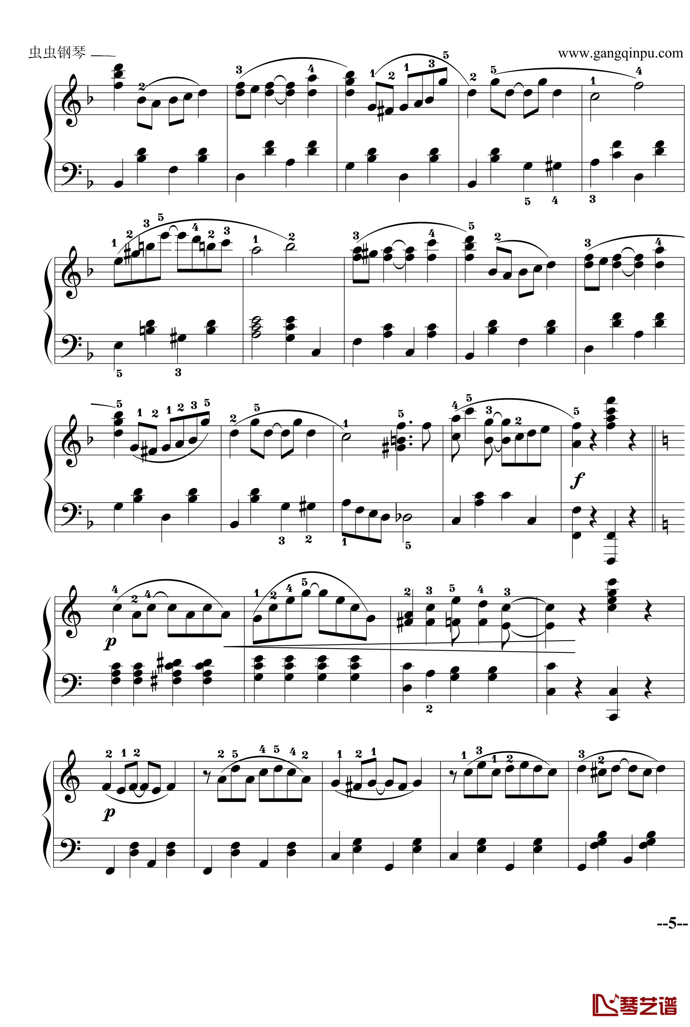 The Entertainer钢琴谱-简易完整版-Scott Joplin5