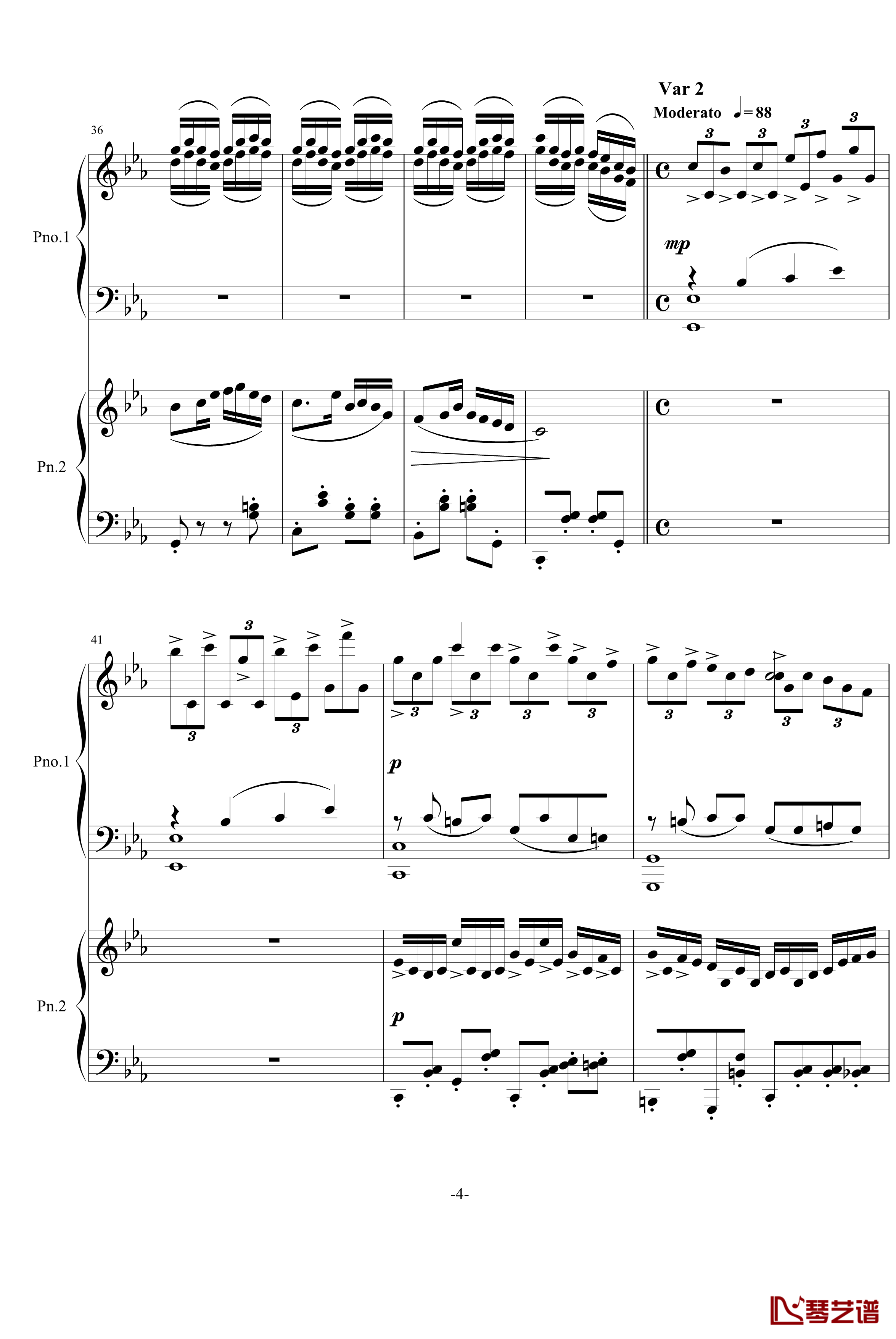 四季歌钢琴谱-双钢琴-苏婷4