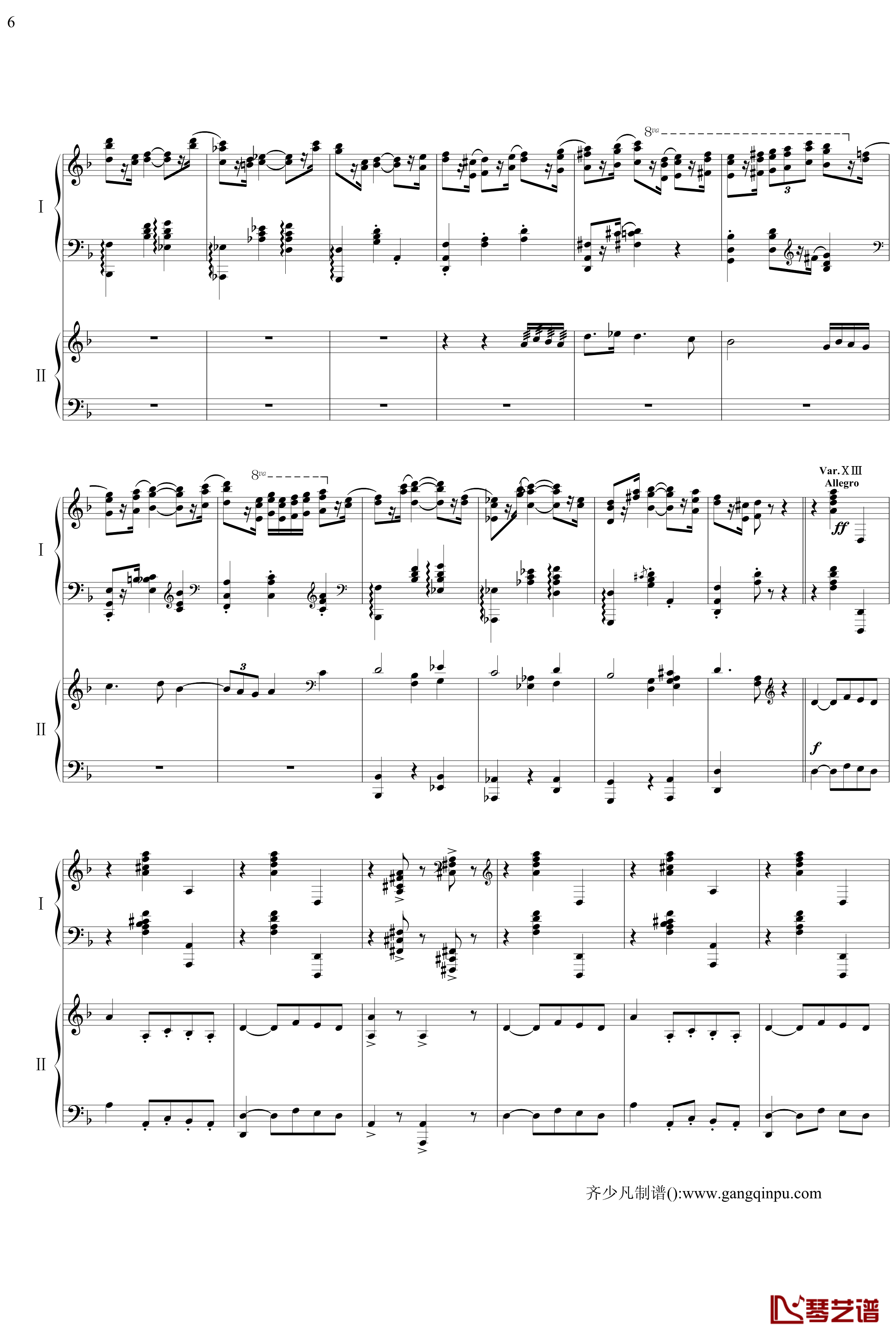 帕格尼尼主题狂想曲钢琴谱-11~18变奏-拉赫马尼若夫6