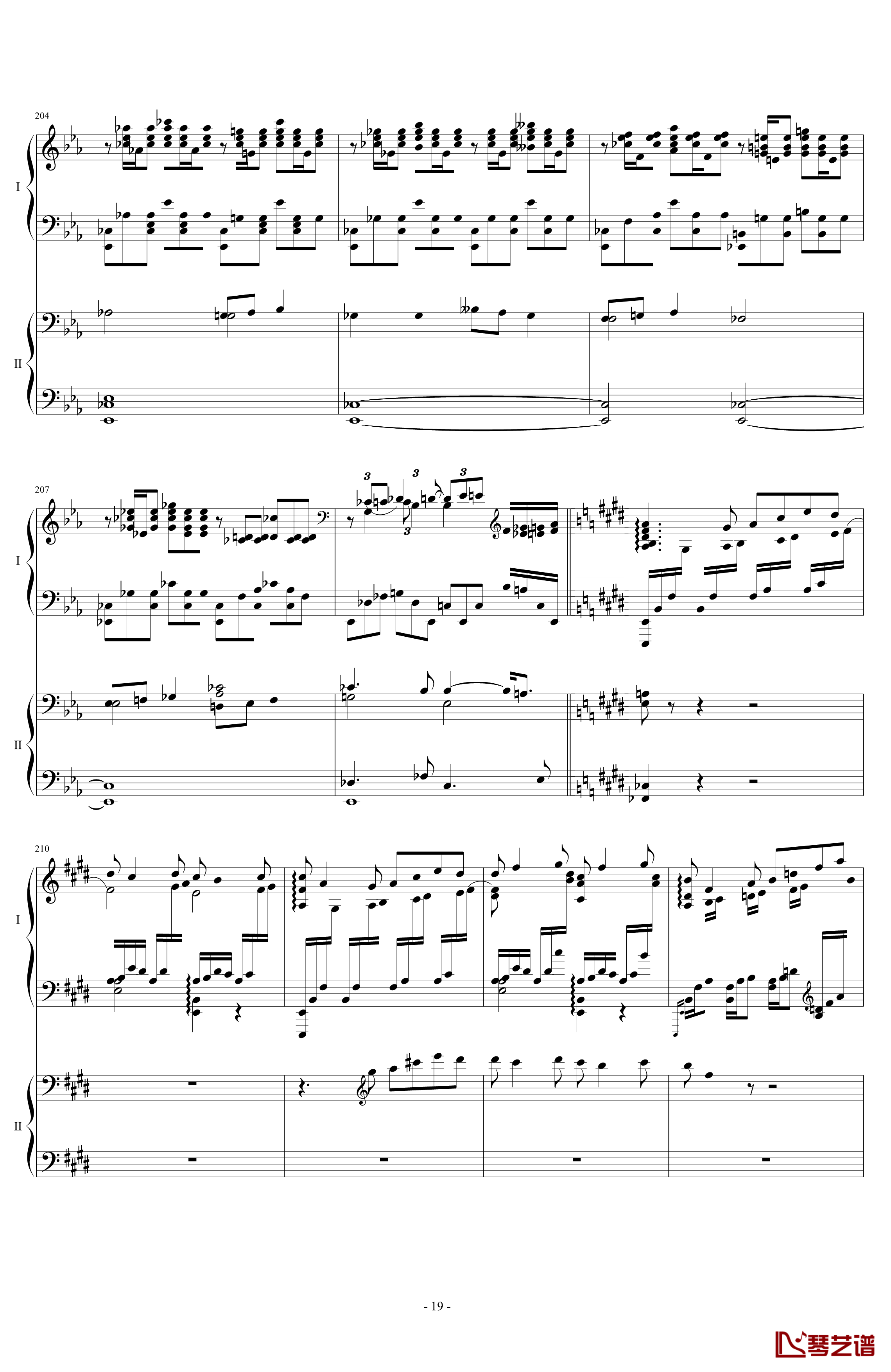 拉三第三乐章41页双钢琴钢琴谱-最难钢琴曲-拉赫马尼若夫19