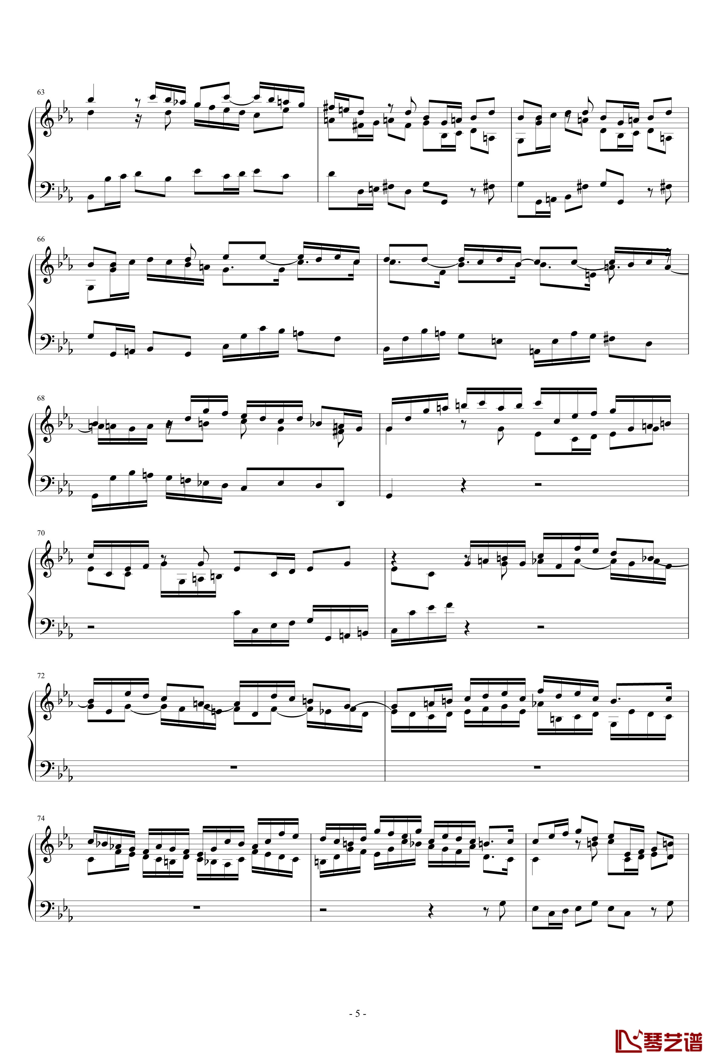 C小调托卡塔BWV911钢琴谱-雅克·奥芬巴赫5