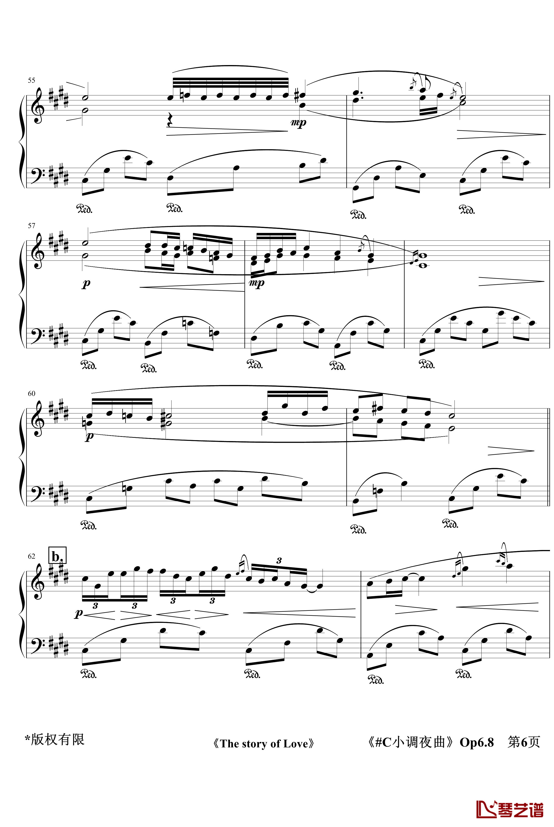 C小调夜曲Op6.8钢琴谱-jerry57436