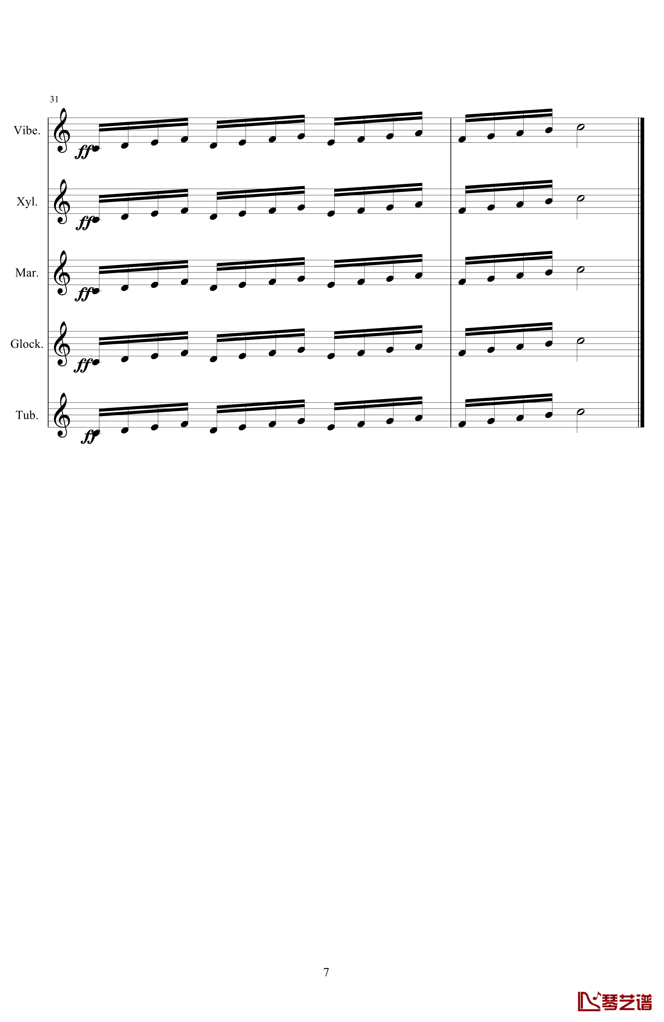 钟声钢琴谱-打击乐爵士五重奏-练习曲-105725787