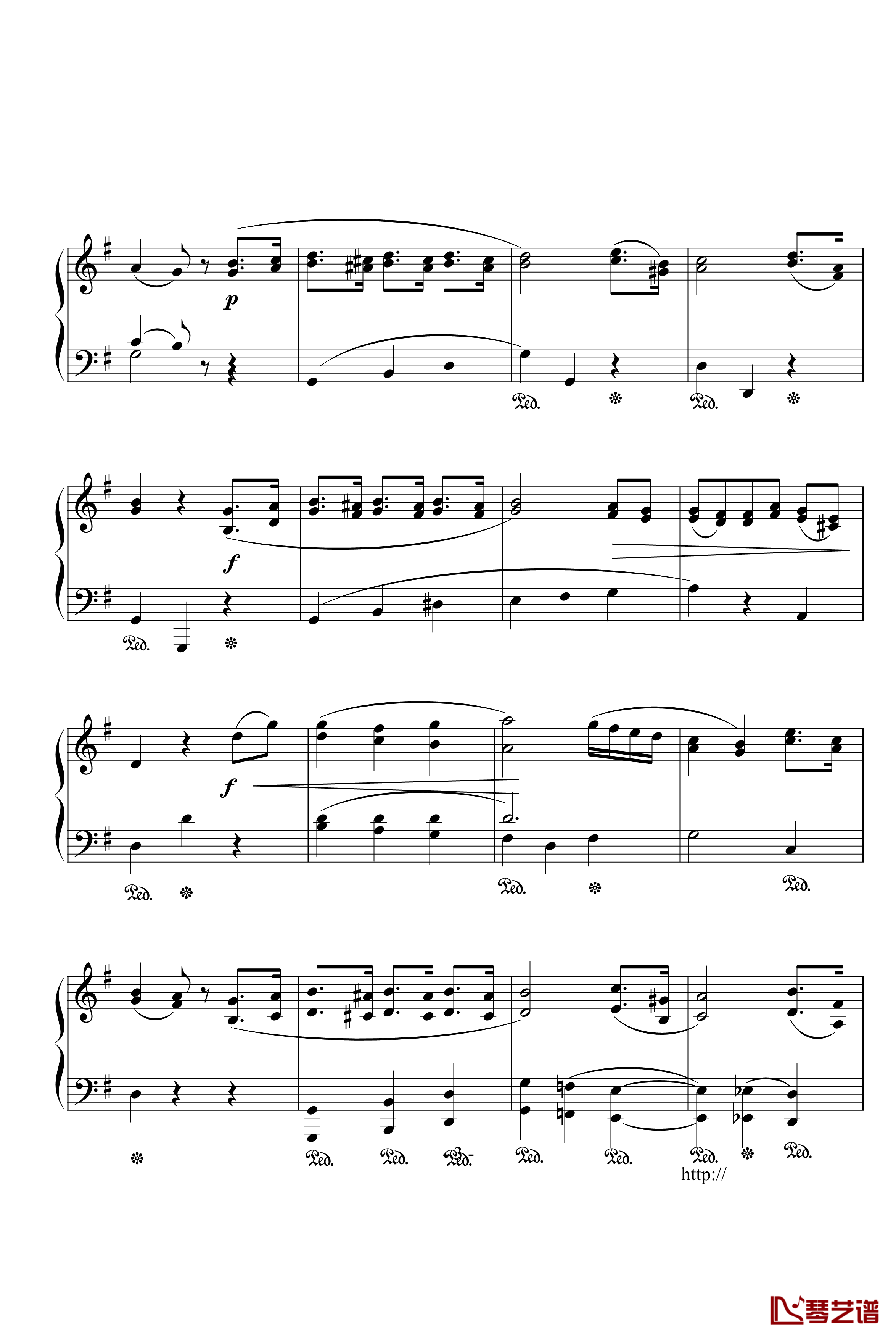 G大调小步舞曲钢琴谱-贝多芬-beethoven3