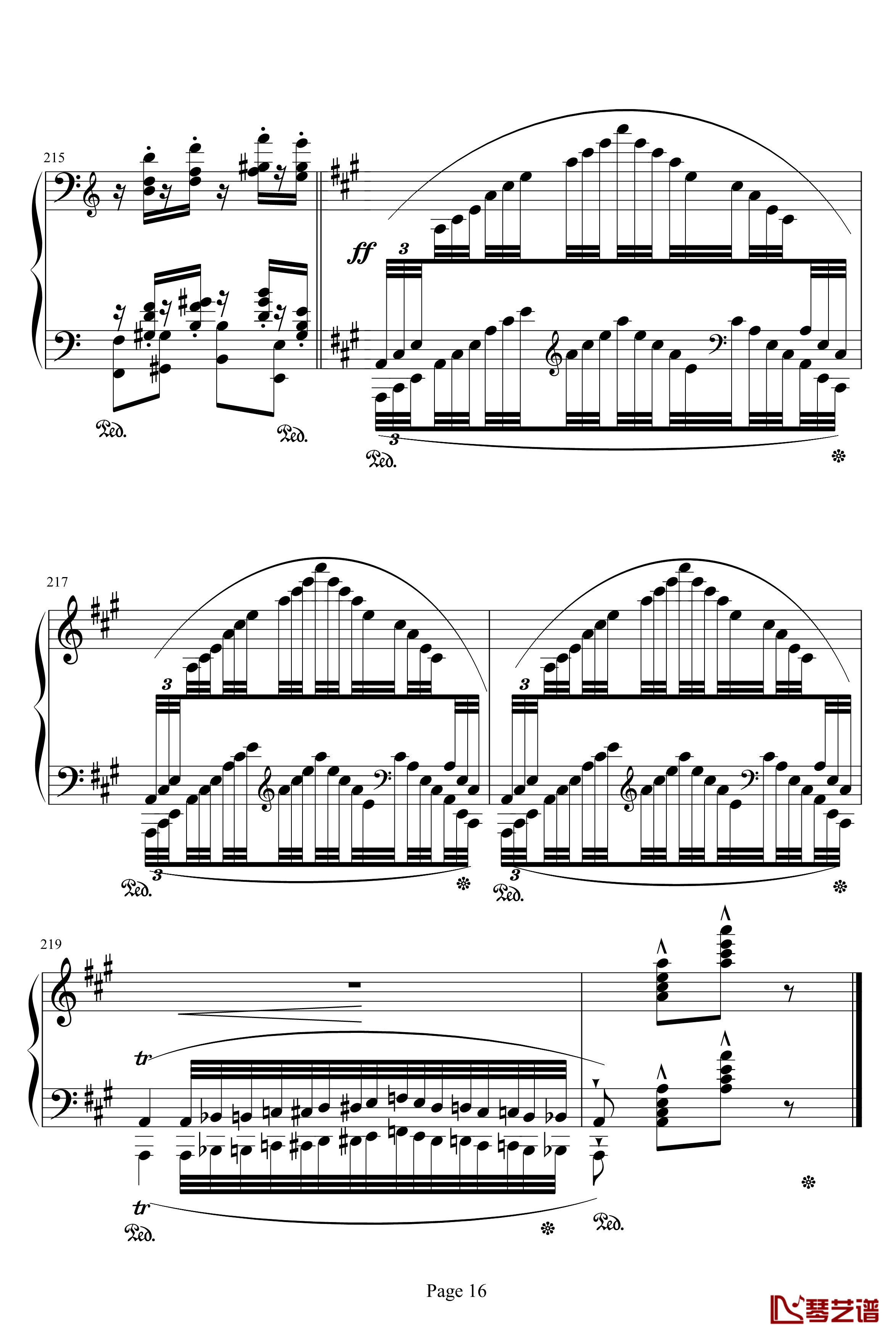 帕格尼尼练习曲钢琴谱-李斯特16