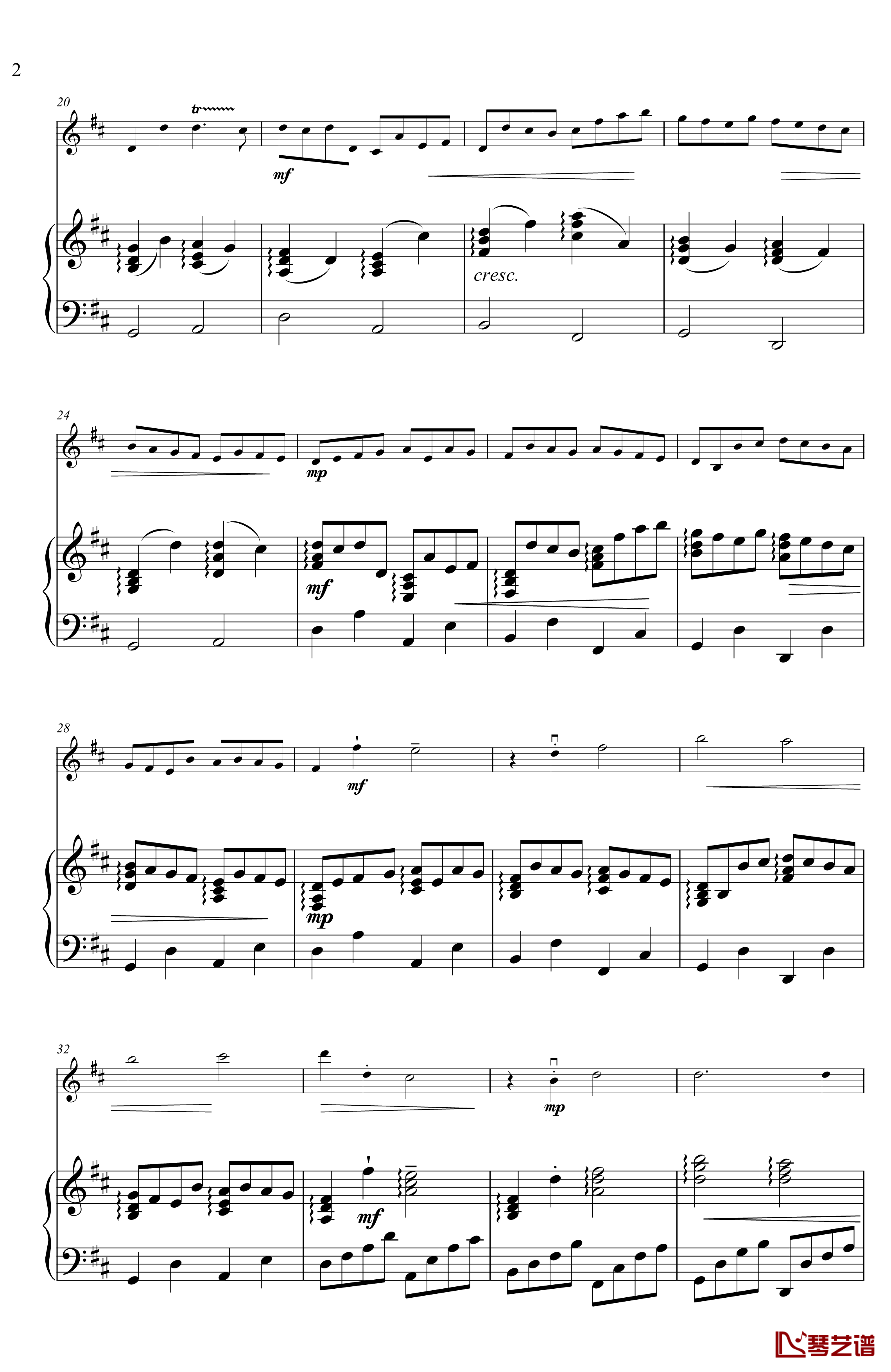 卡农钢琴谱-小题钢琴-帕赫贝尔-Pachelbel2