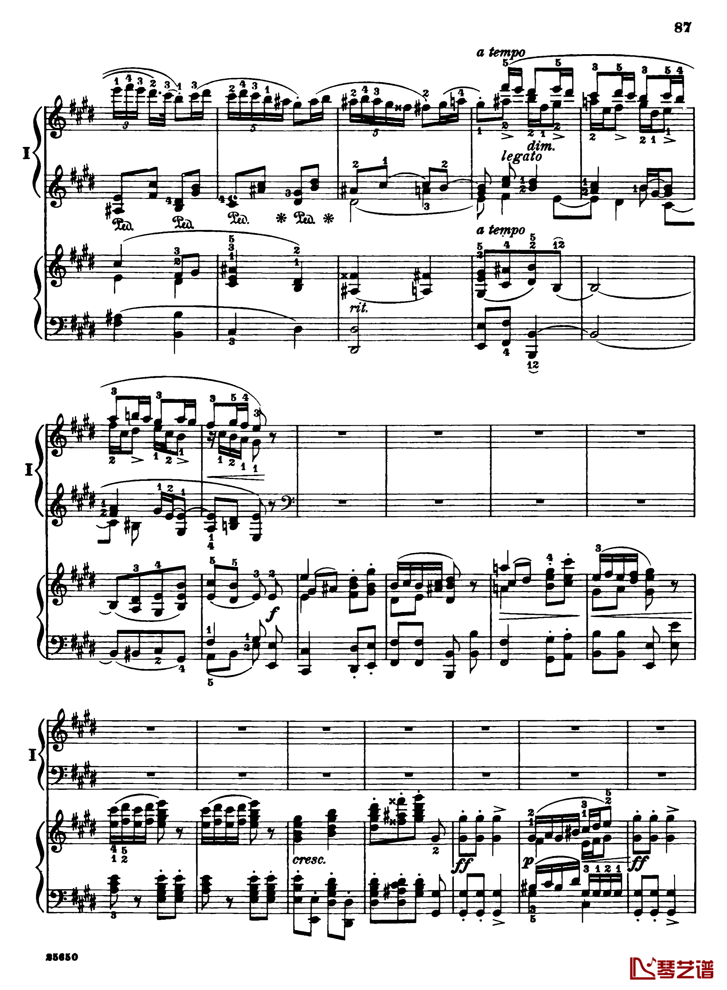 肖邦第一钢琴协奏曲钢琴谱-肖邦89