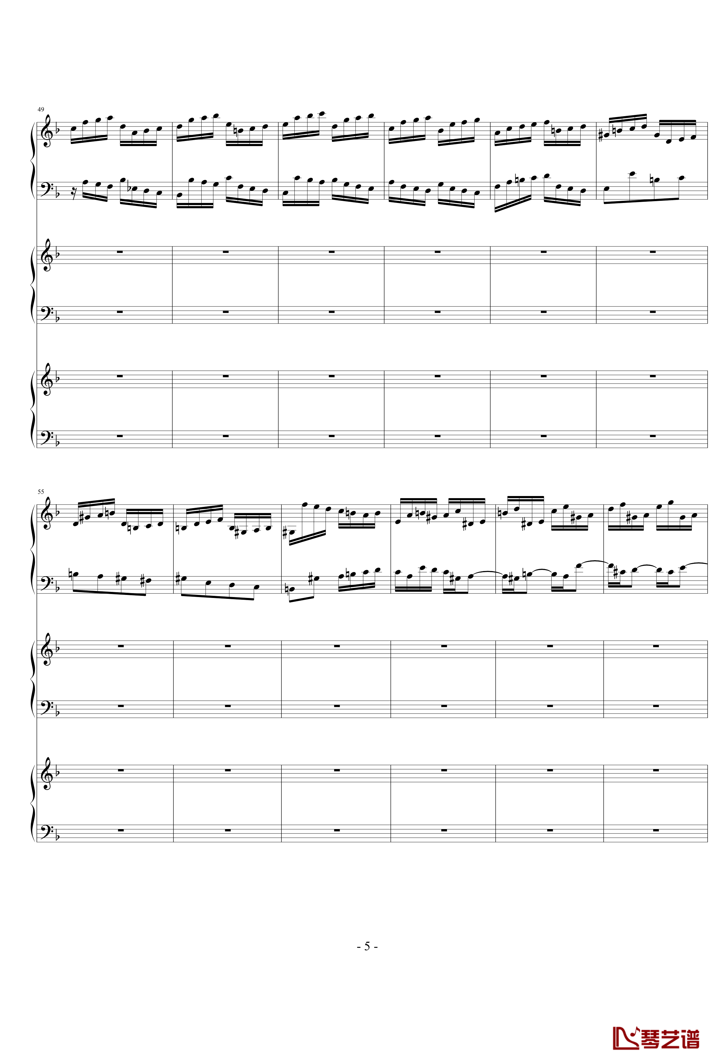 巴赫三键盘协奏曲钢琴谱-钢琴-巴赫-P.E.Bach5