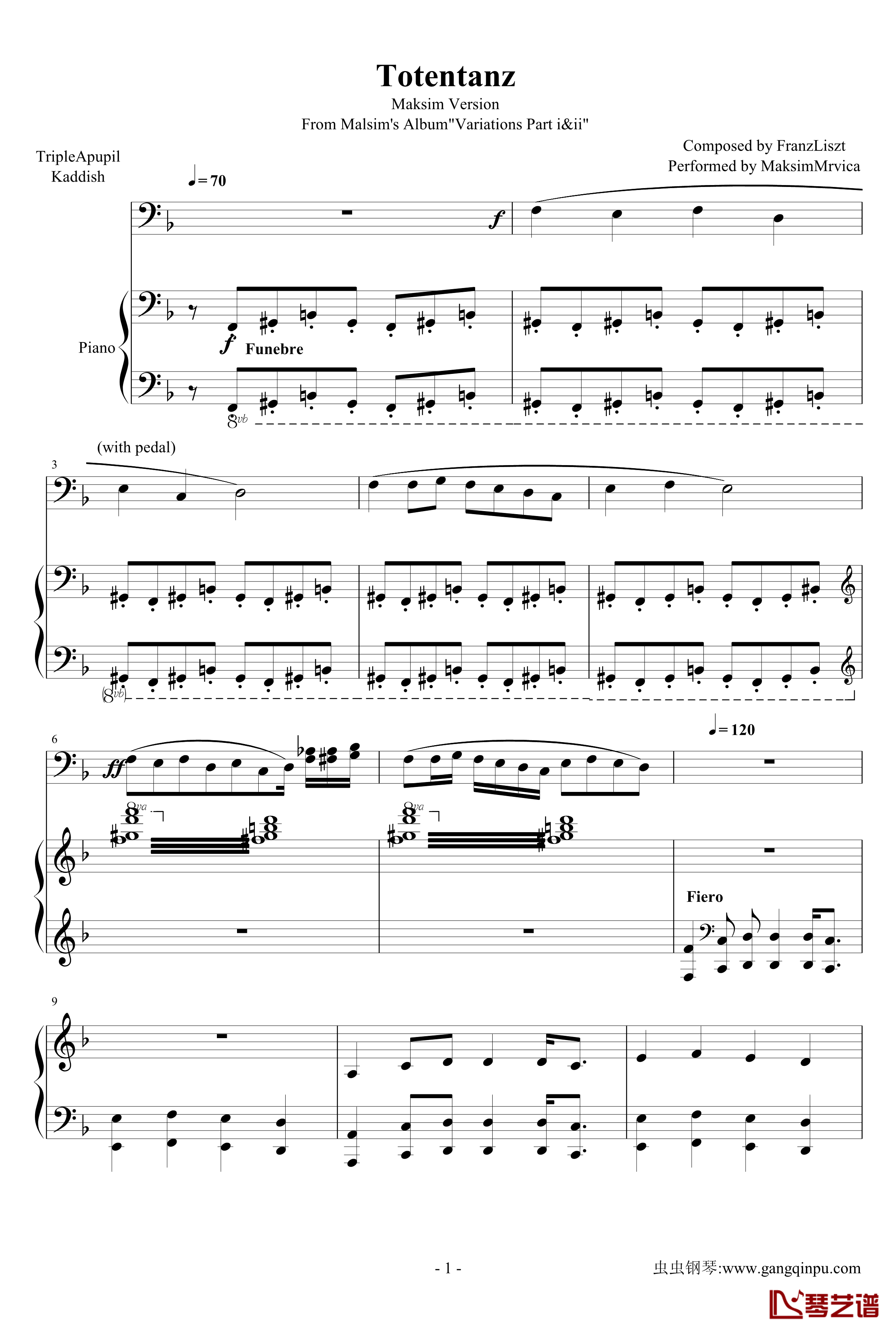 Totentanz钢琴谱-死之舞-马克西姆-第二版-Maksim·Mrvica1