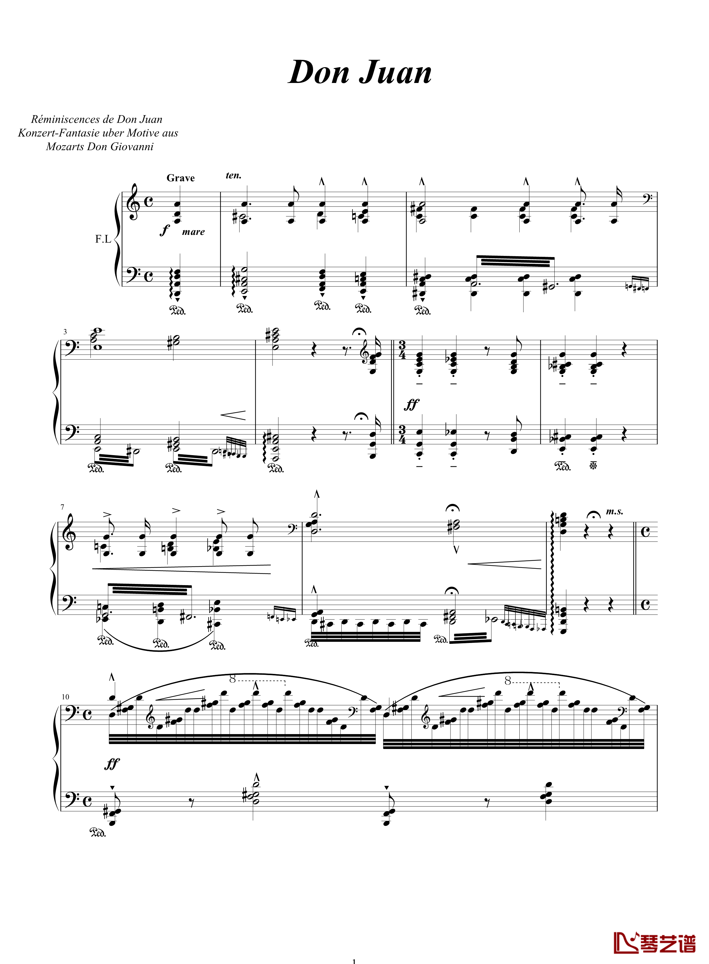 唐璜的回忆钢琴谱-34页全谱-李斯特1
