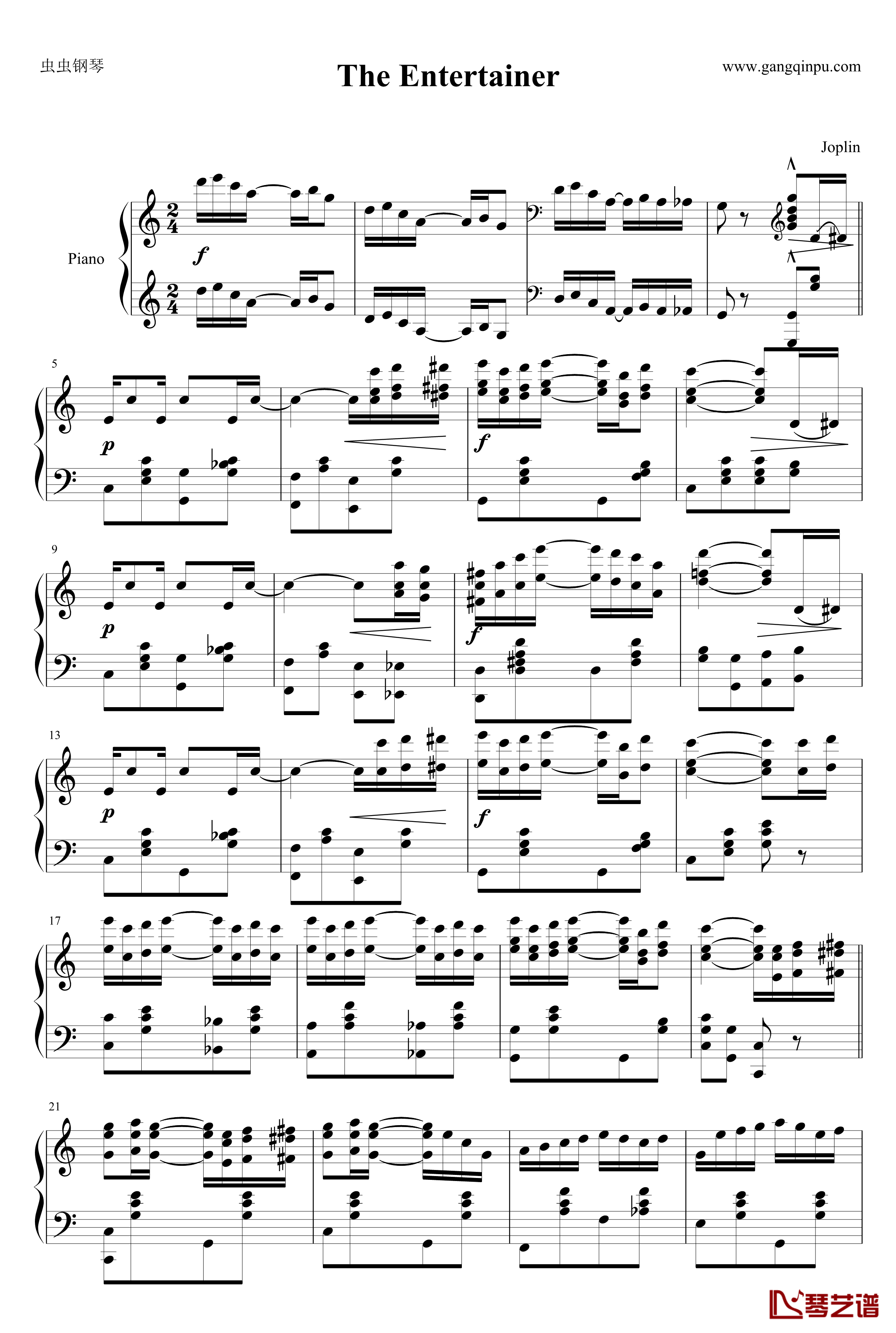 娱乐家钢琴谱-拉格泰姆-Scott Joplin1