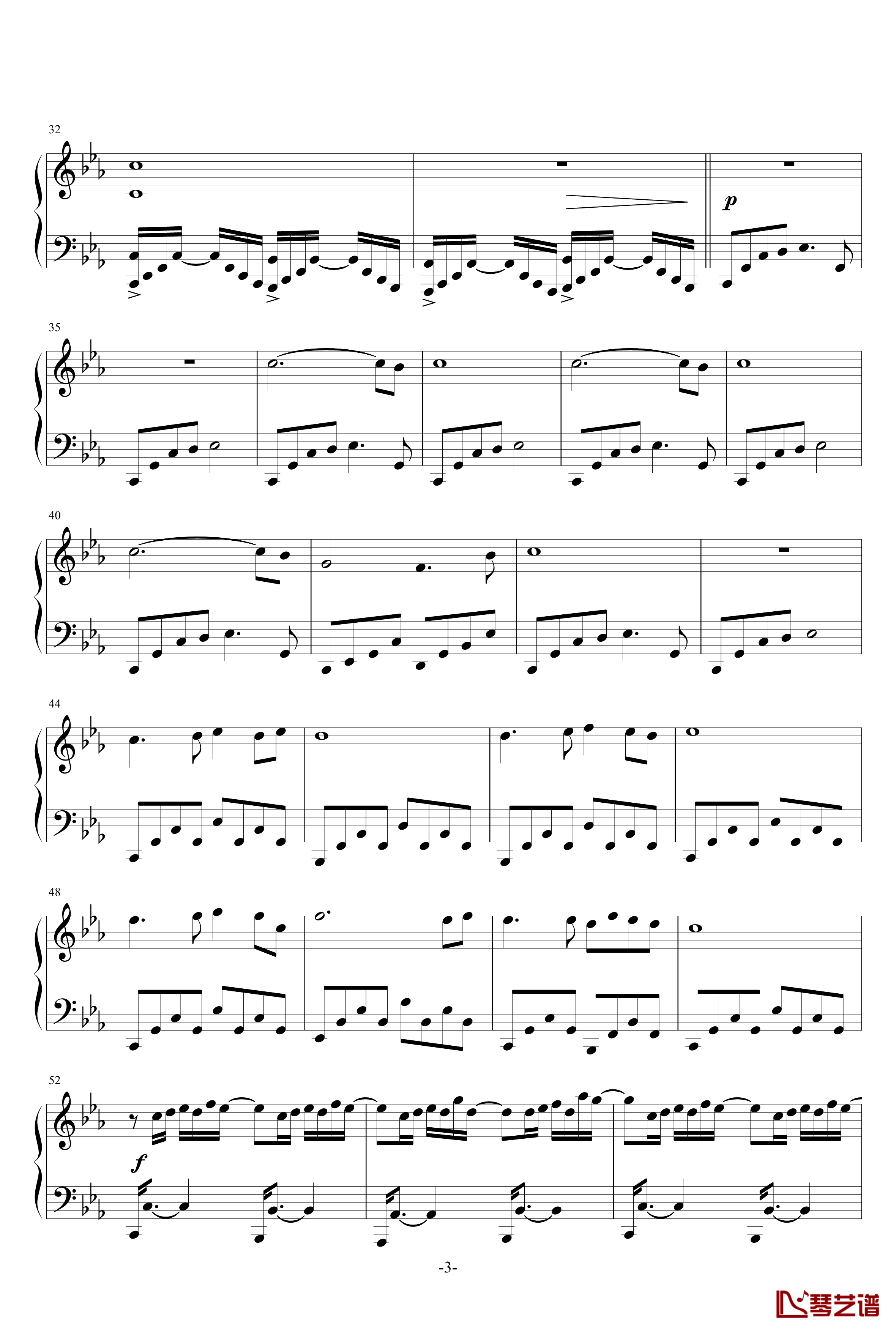 国殇钢琴谱-完整版-黑白灰丶3