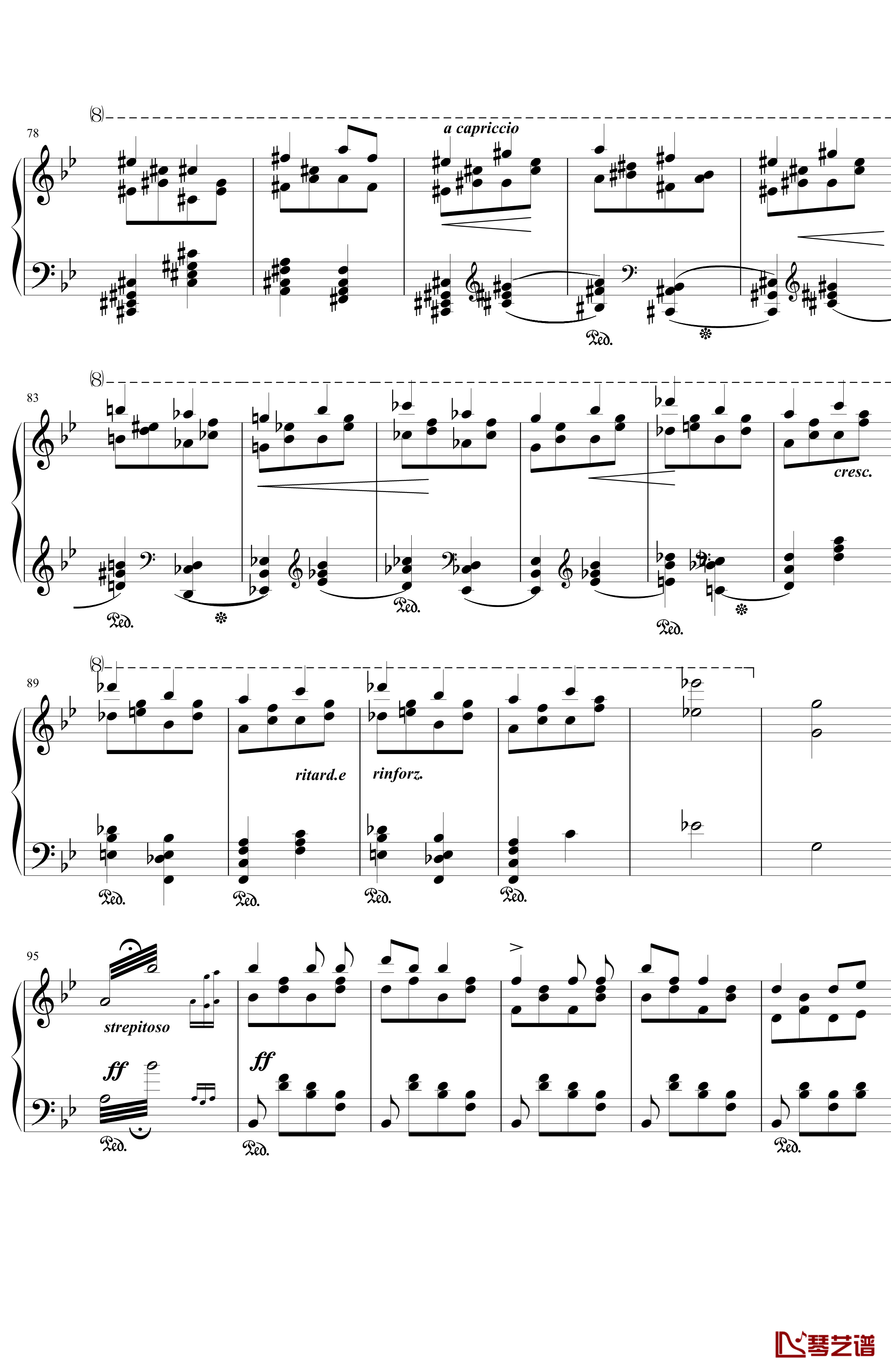 香槟之歌钢琴谱-《唐璜的回忆》选段-最难钢琴曲-李斯特4