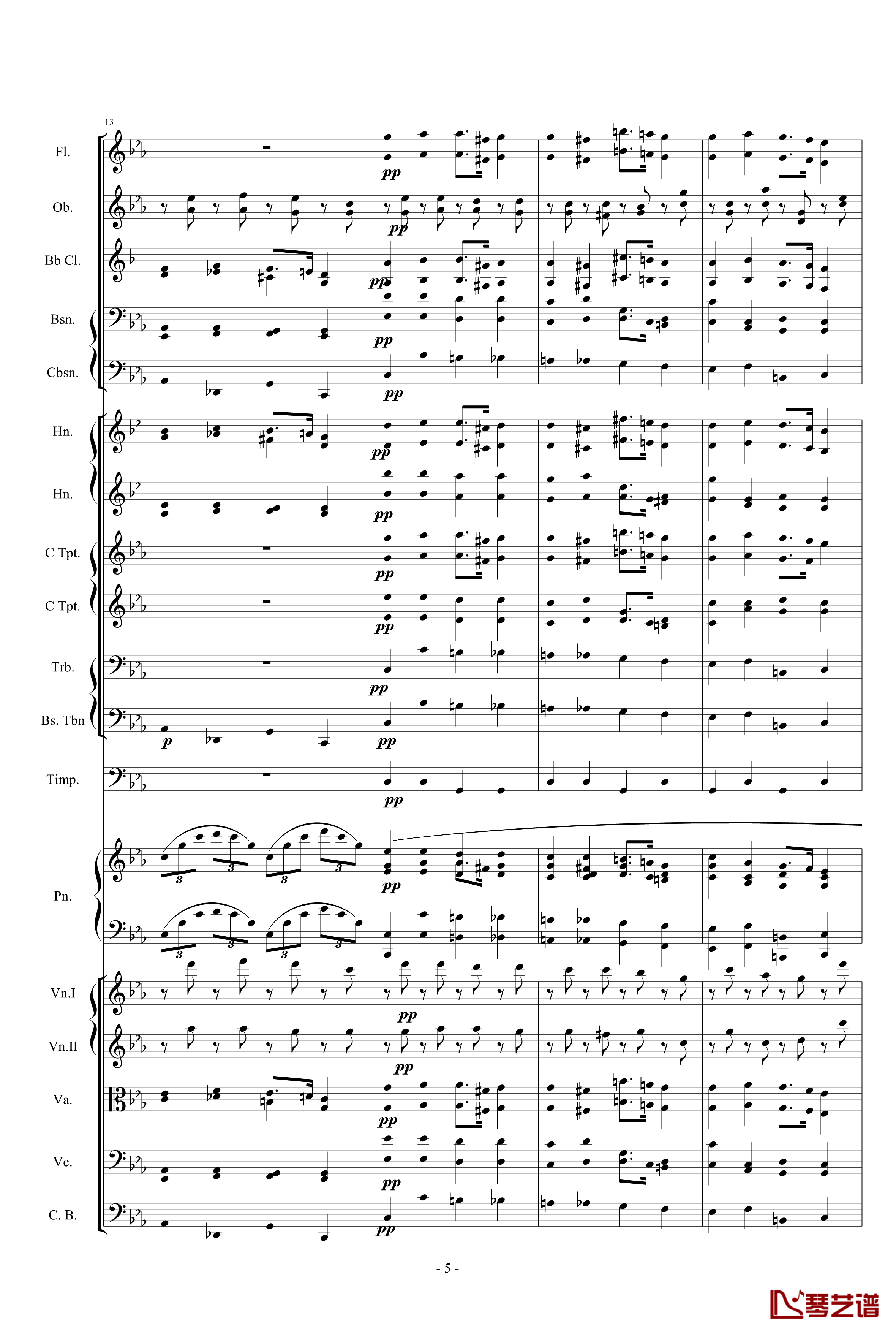 悲催的C小调前奏曲钢琴谱-管弦乐版-肖邦-chopin5