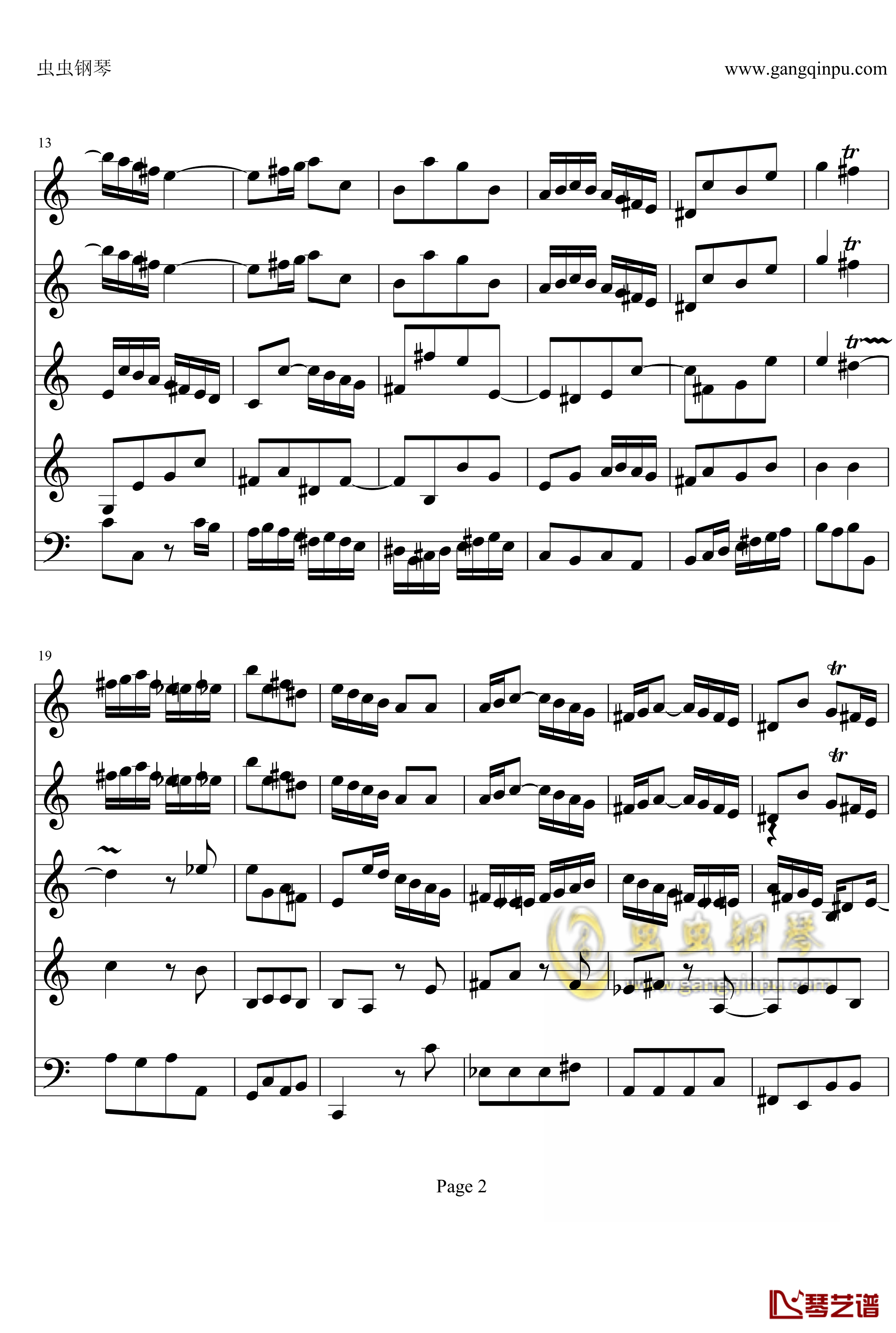 a小调小提琴协奏曲钢琴谱-巴赫-P.E.Bach2