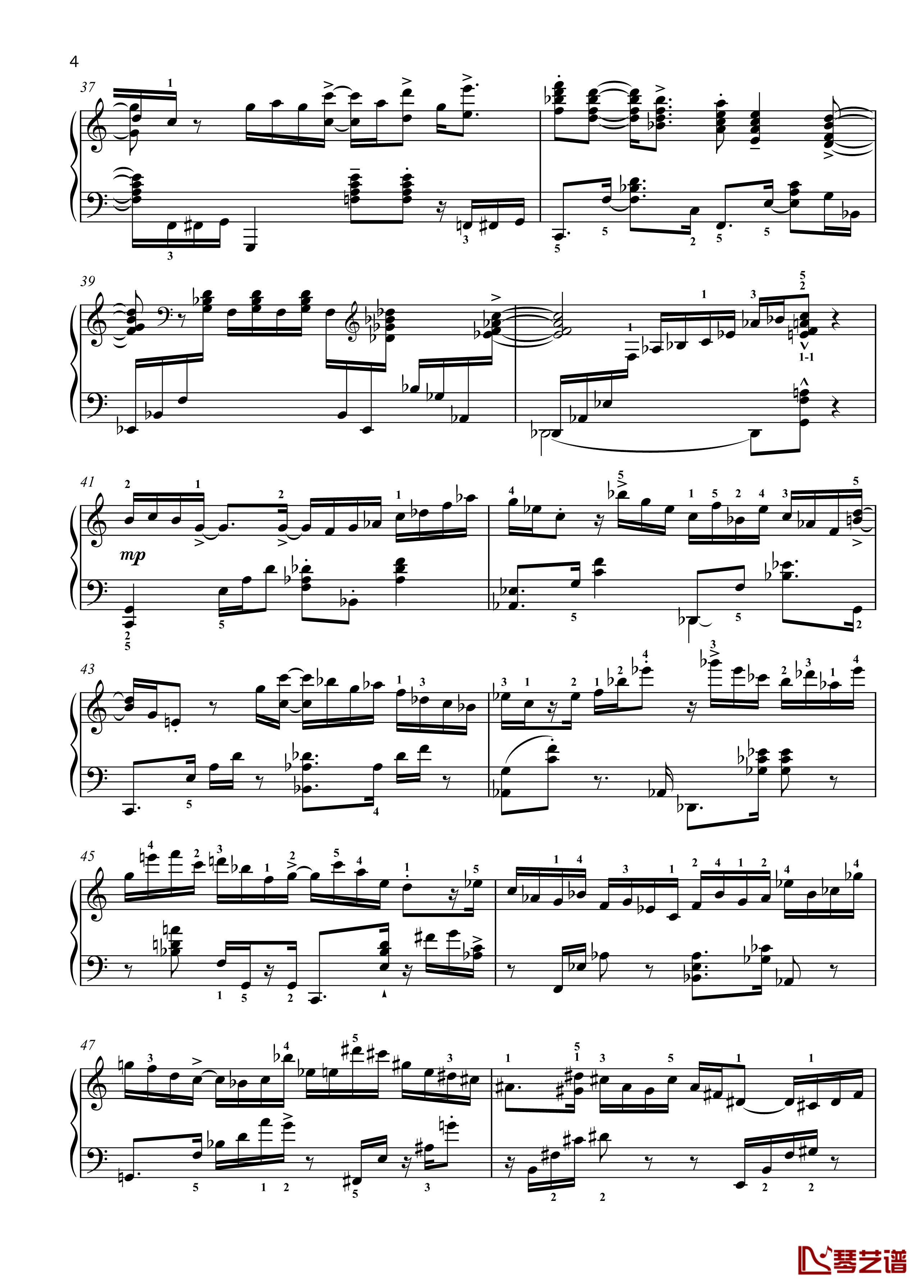1. Prelude钢琴谱-带指法-八首音乐会练习曲-Eight Concert ?tudes Op 40 - No. -爵士-尼古拉·凯帕斯汀4