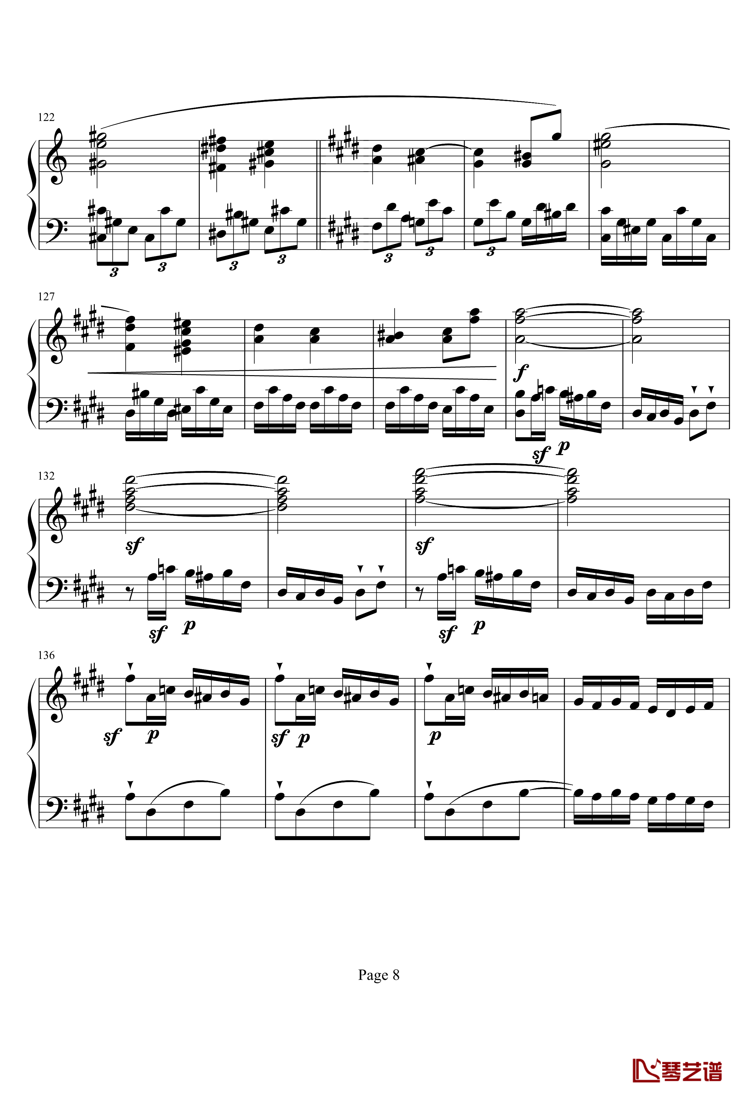 贝多芬第27钢琴奏鸣曲第二乐章钢琴谱-贝多芬8