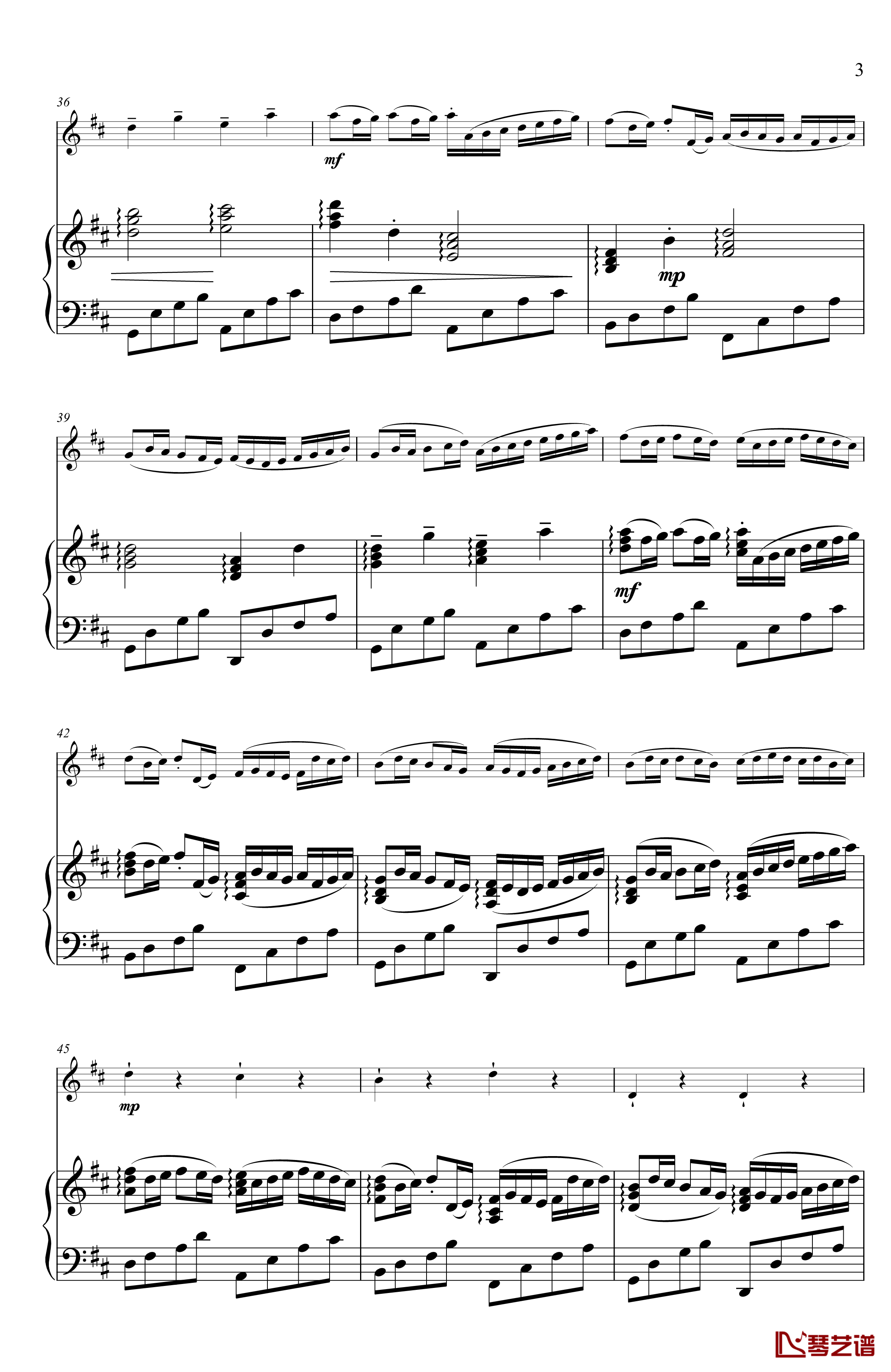 卡农钢琴谱-小题钢琴-帕赫贝尔-Pachelbel3