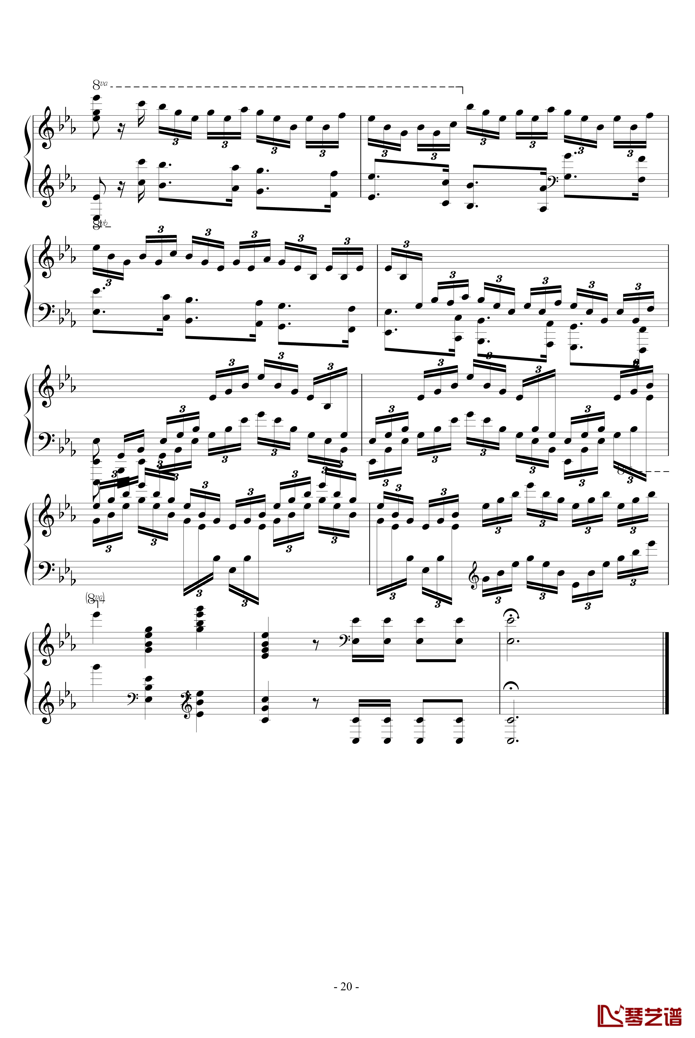 肖邦大波兰舞曲opus22钢琴谱-肖邦-chopin20