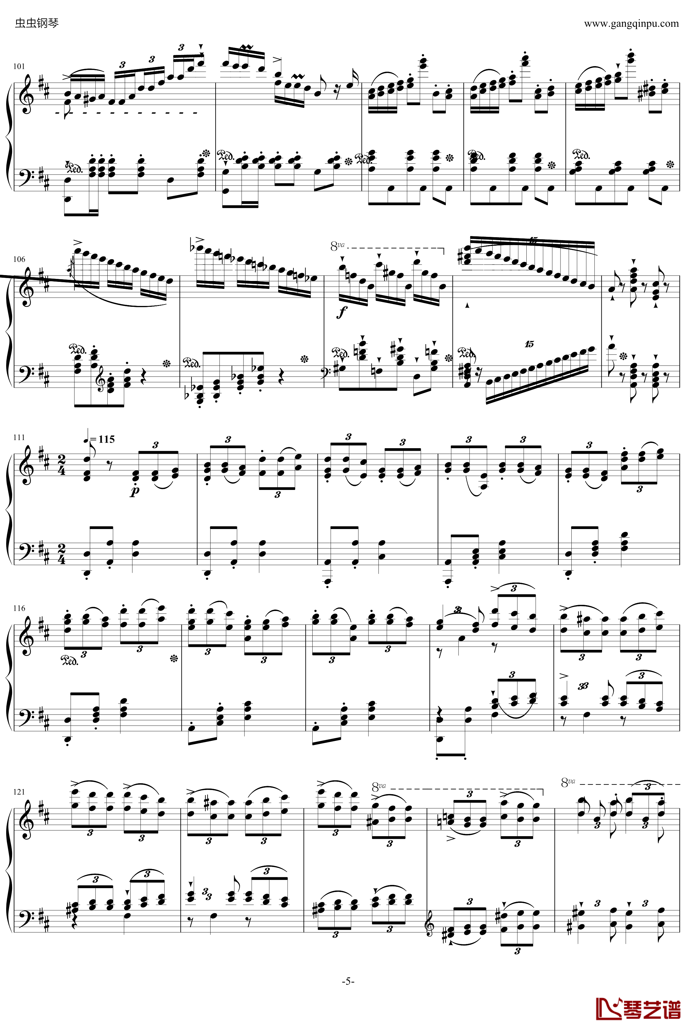贝里尼清教徒引子和波兰舞曲S.391钢琴谱-李斯特5
