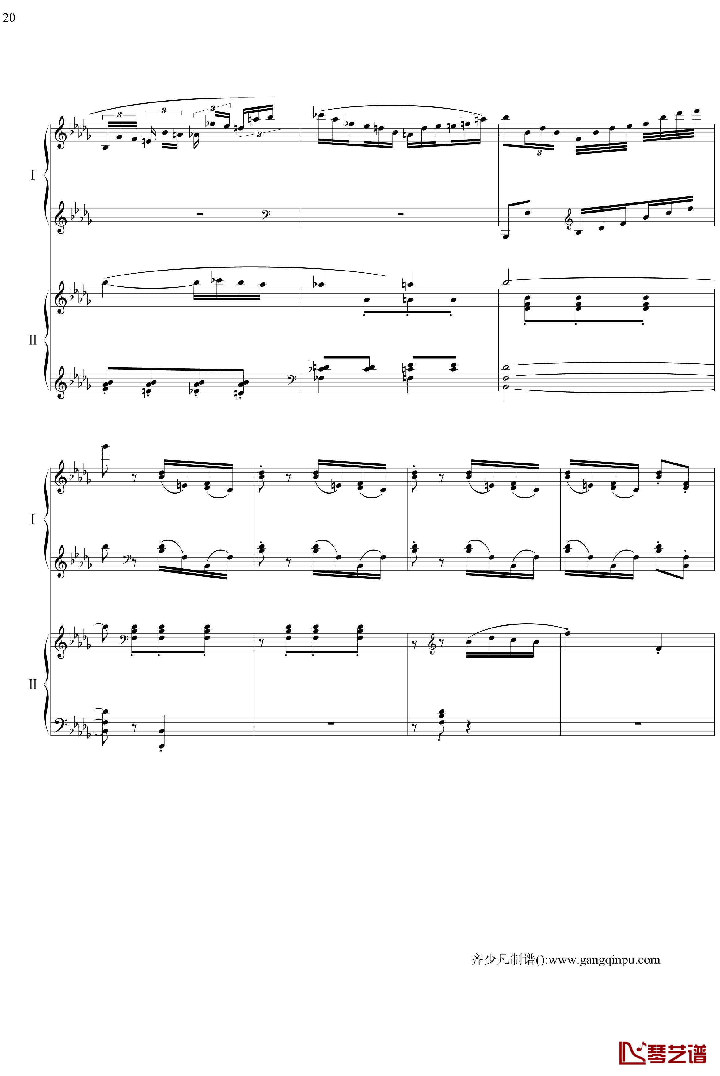 帕格尼尼主题狂想曲钢琴谱-11~18变奏-拉赫马尼若夫20