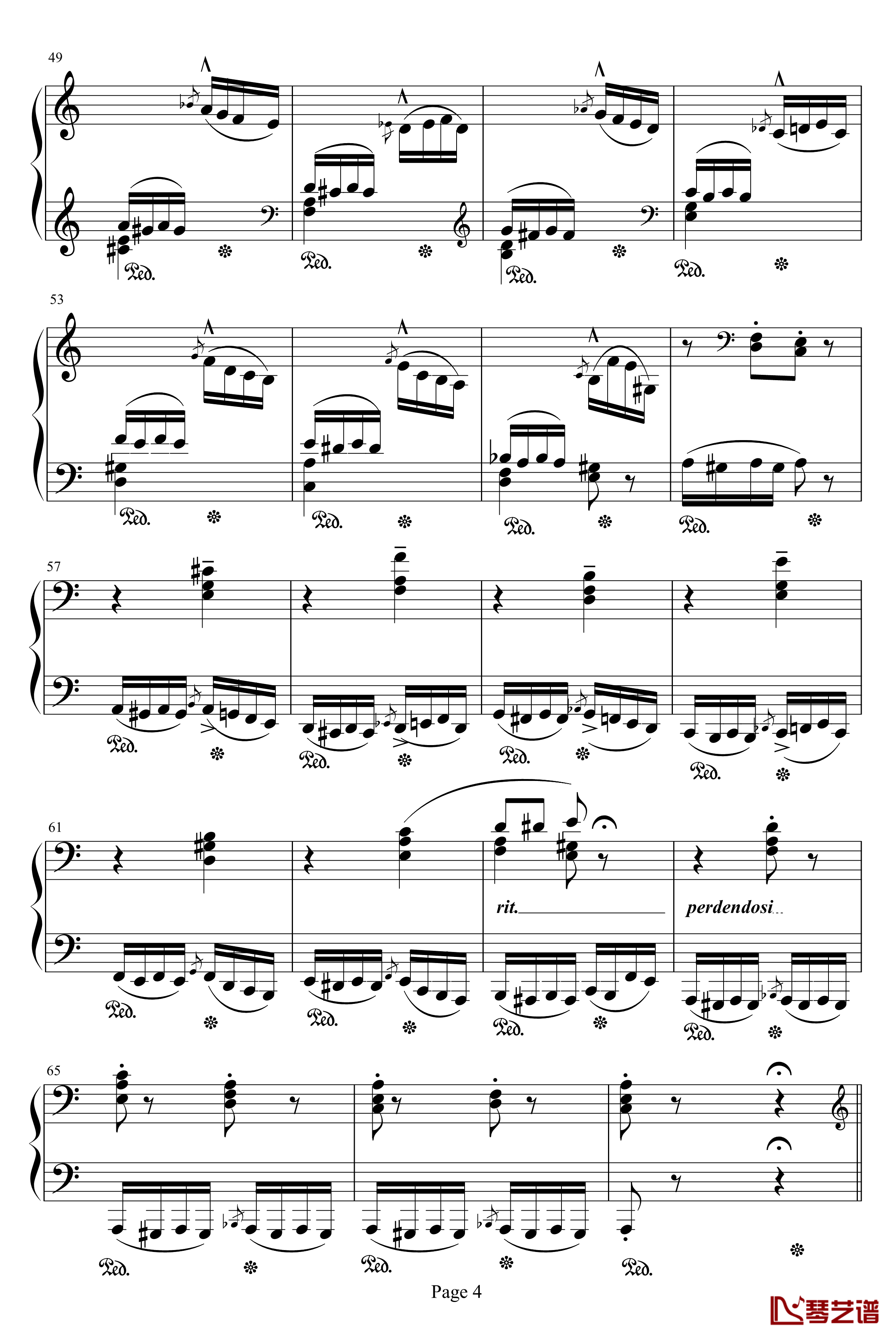帕格尼尼练习曲钢琴谱-李斯特4