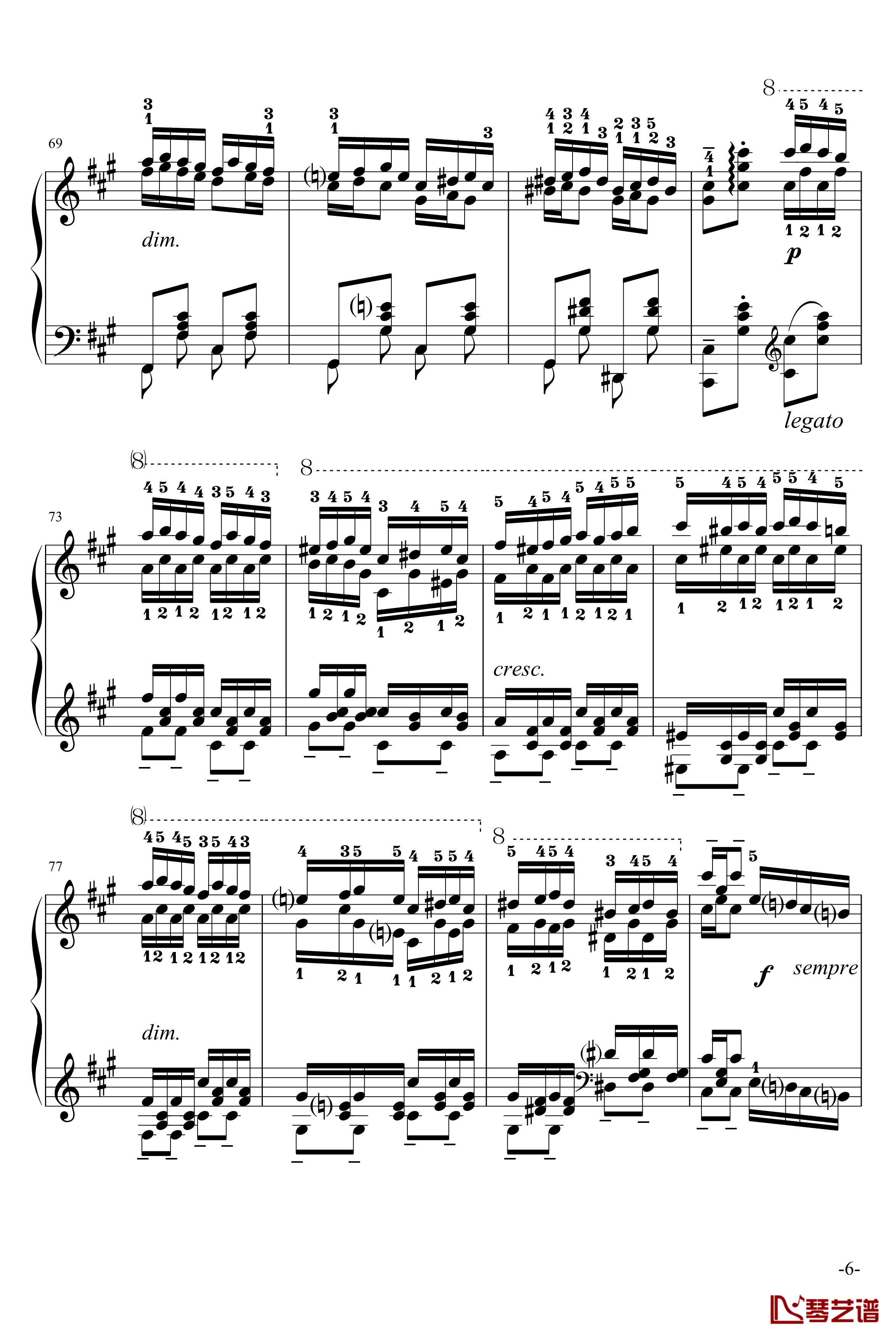玩命版土耳其进行曲钢琴谱-莫扎特6