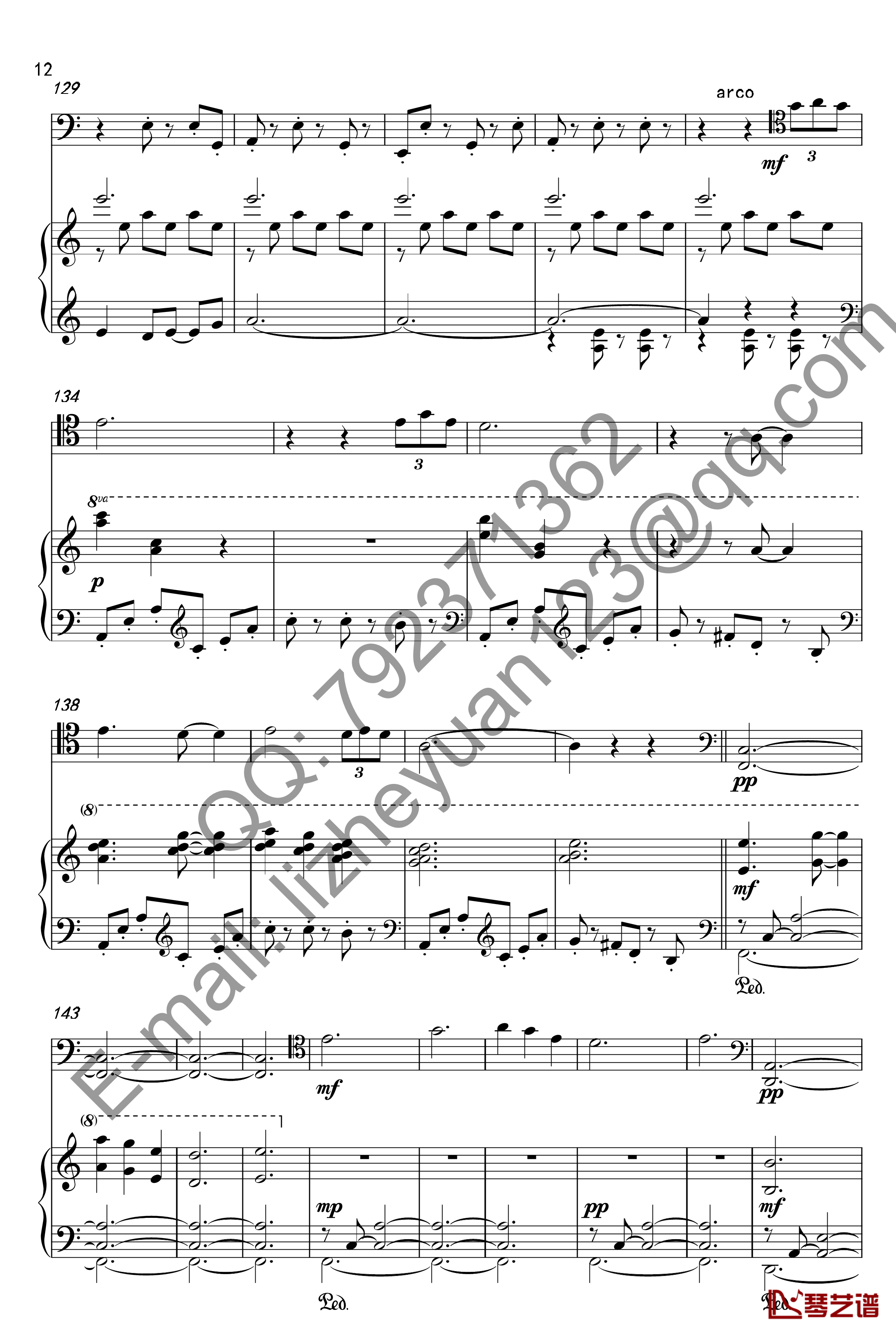 唐顿庄园主题曲钢琴谱-钢琴+大提琴-唐顿庄园12