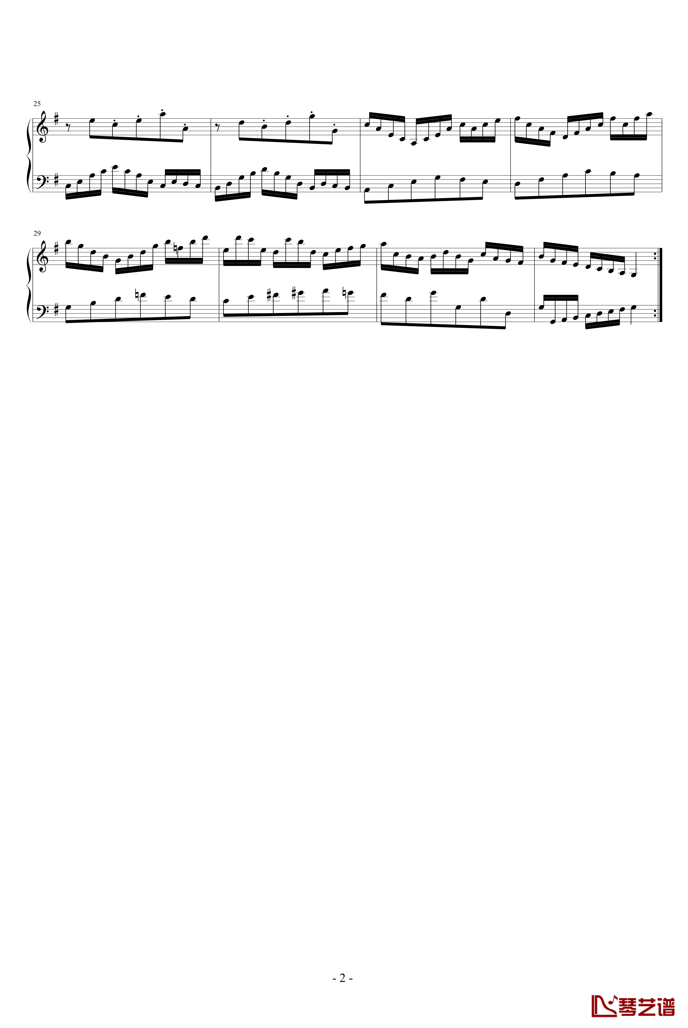 哥德堡变奏曲钢琴谱-Var.1-巴赫2