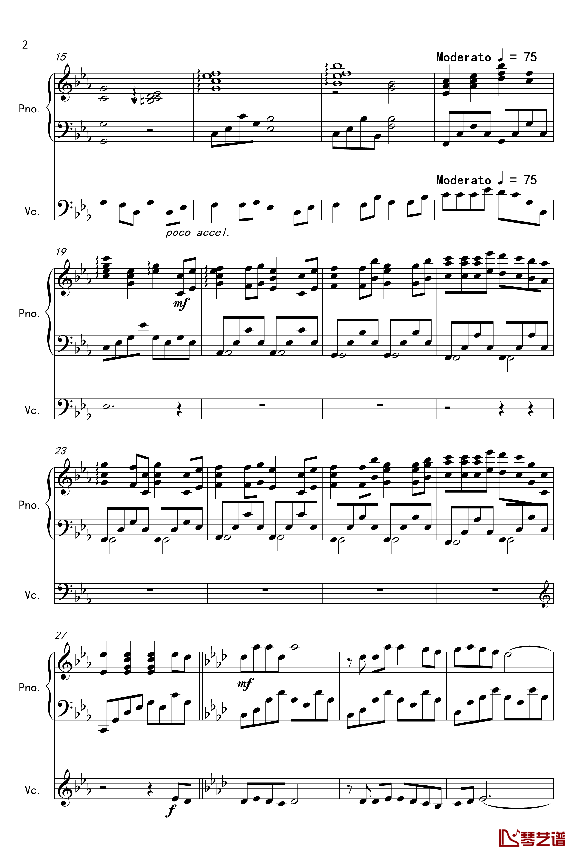 安和桥钢琴谱-金龙鱼原声弹唱版170326-包师语2