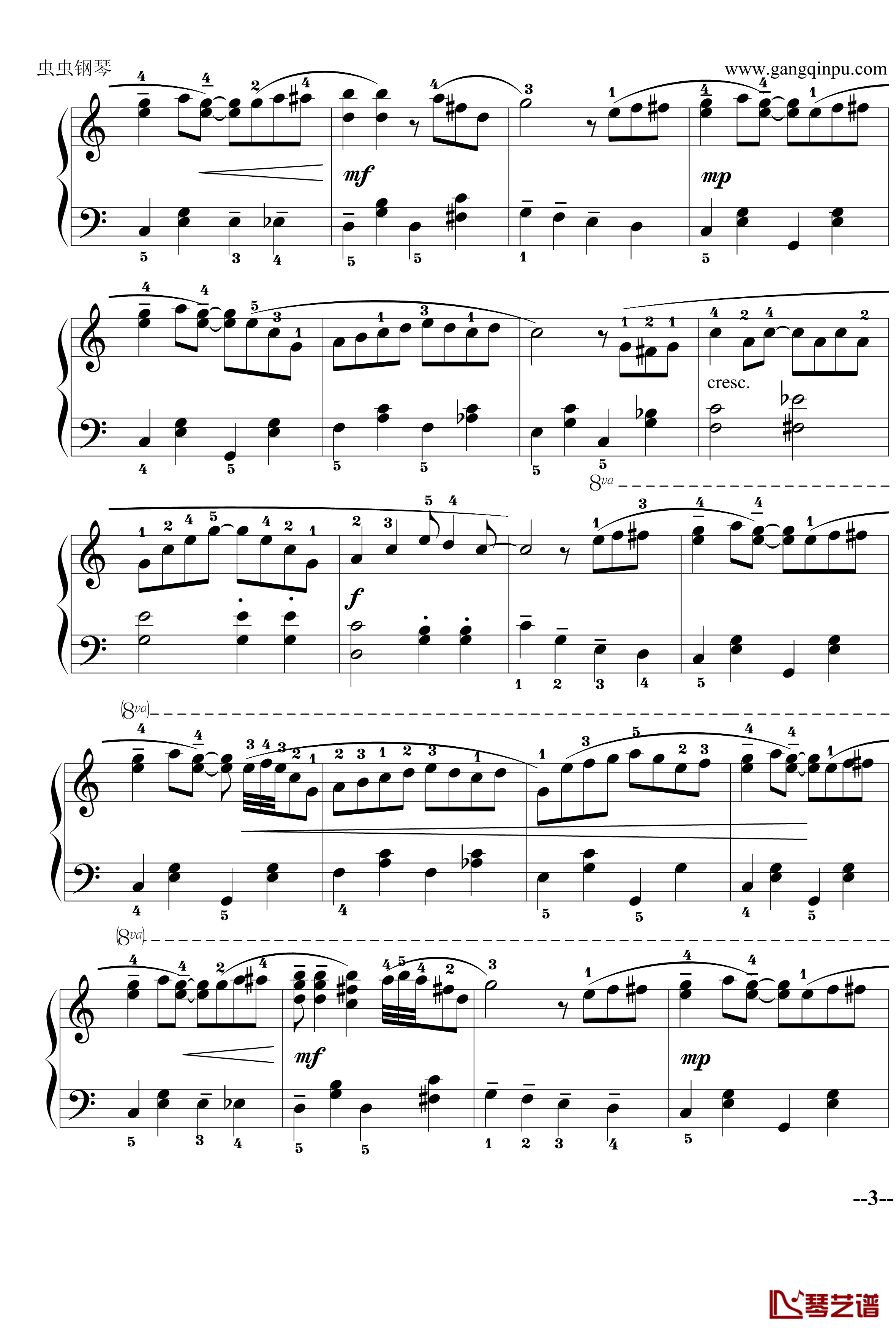 The Entertainer钢琴谱-简易完整版-Scott Joplin3
