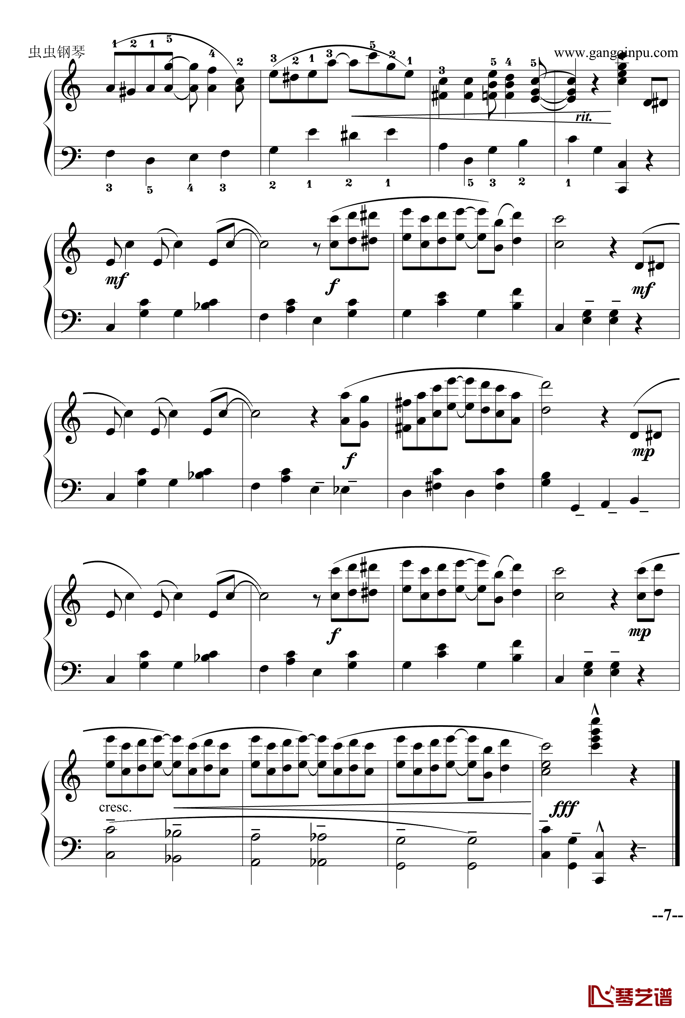 The Entertainer钢琴谱-简易完整版-Scott Joplin7