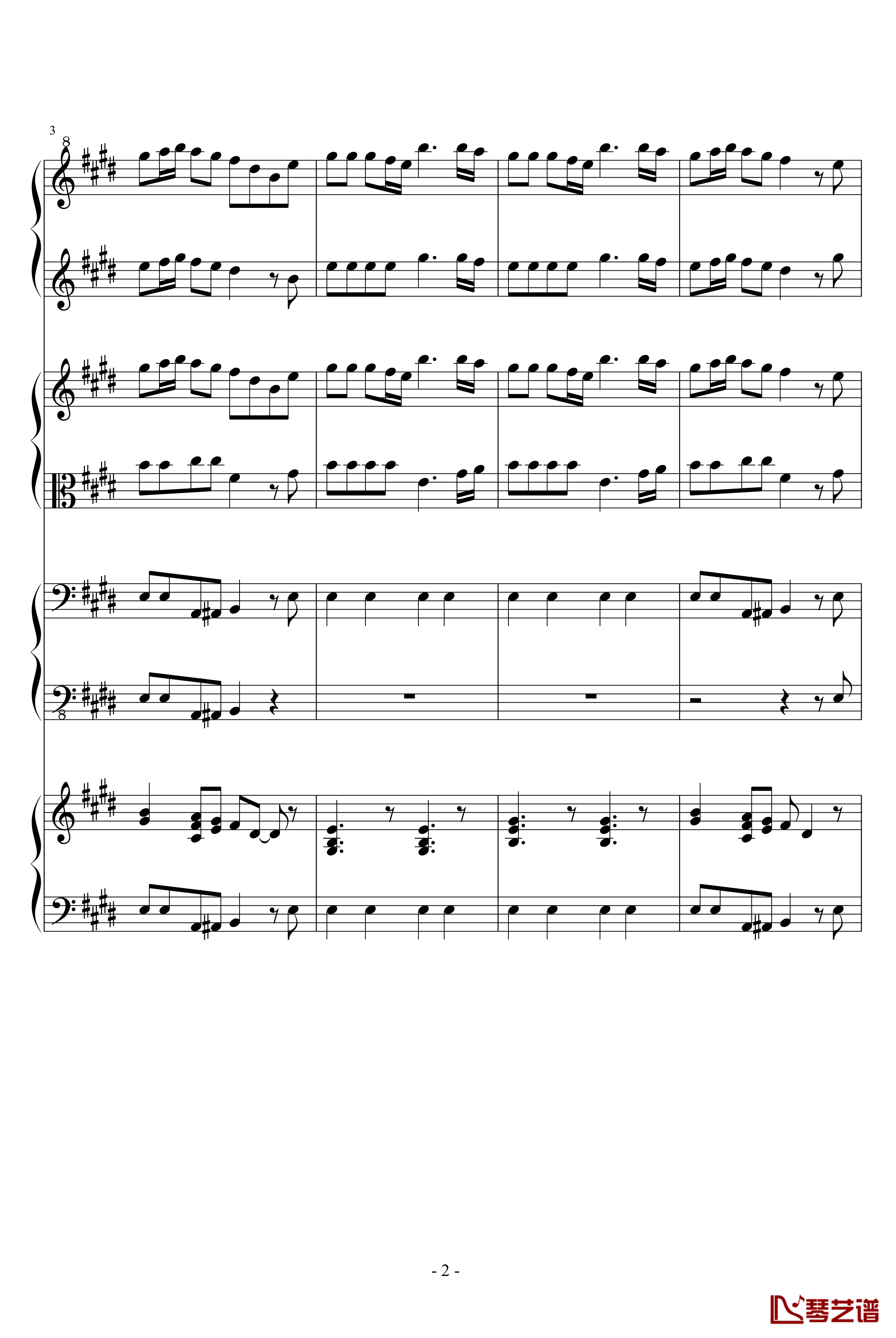 四季·春钢琴谱-钢琴四重奏-维瓦尔第2