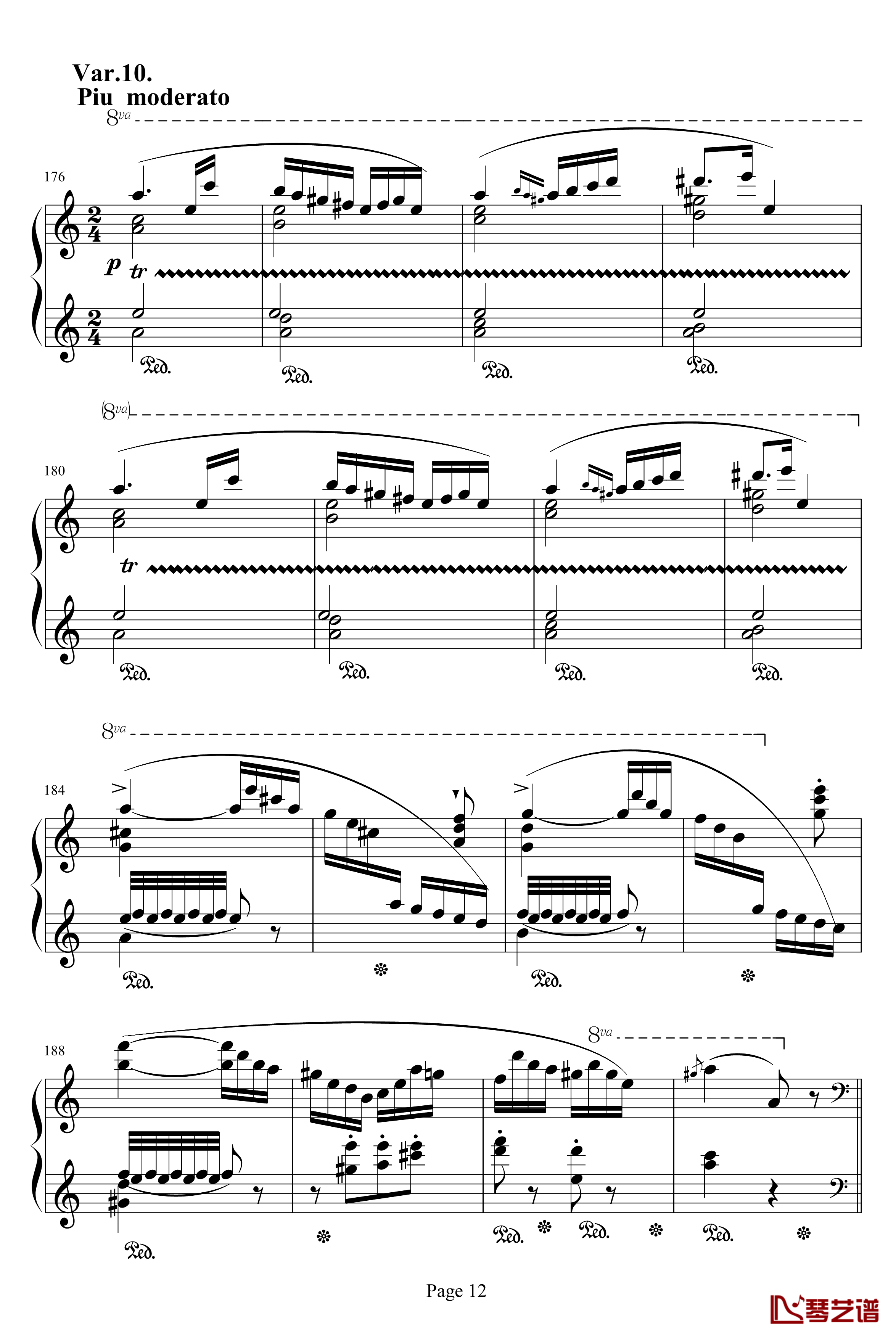 帕格尼尼练习曲钢琴谱-李斯特12
