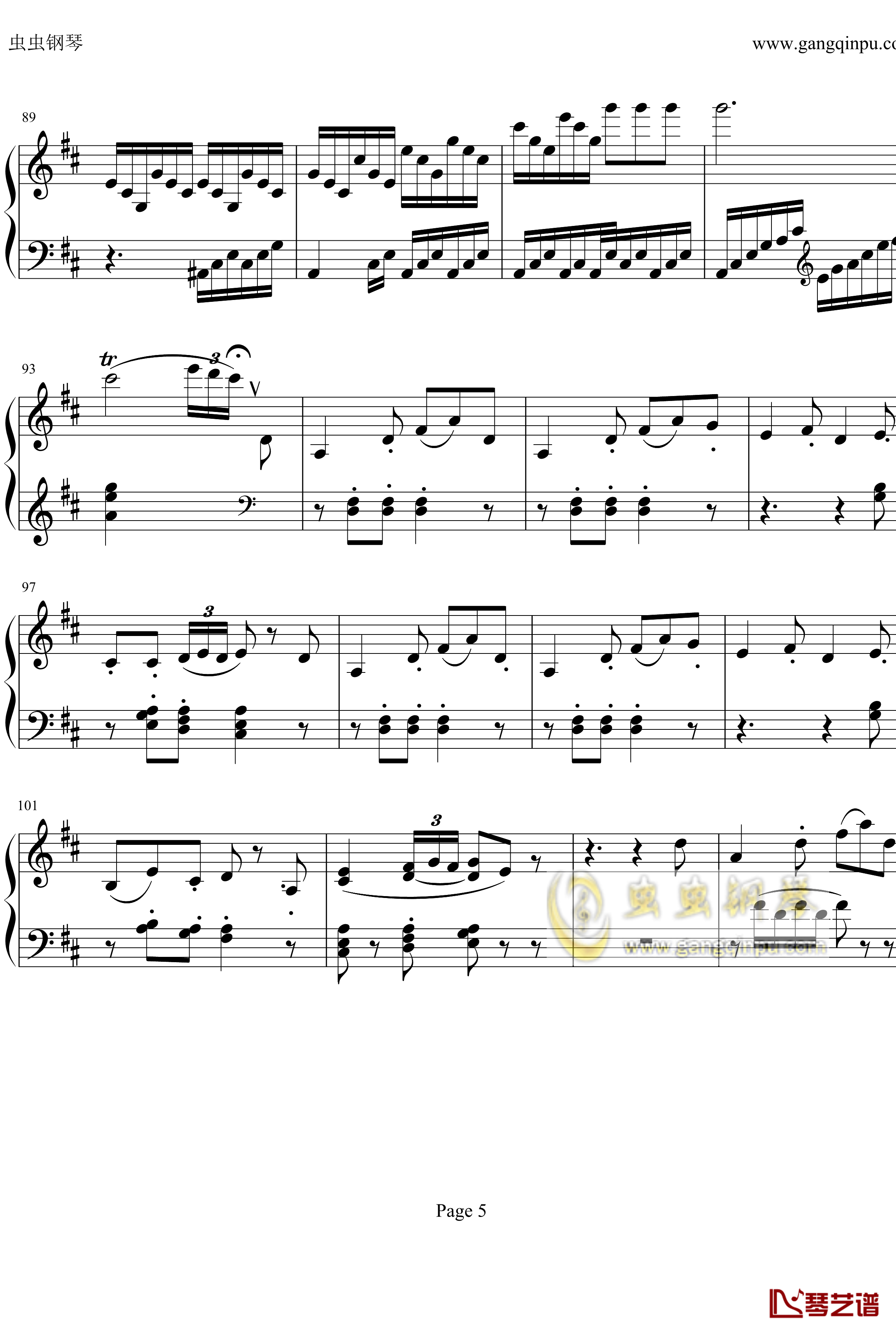 贝多芬钢琴协奏曲Op61第三乐章钢琴谱-贝多芬5