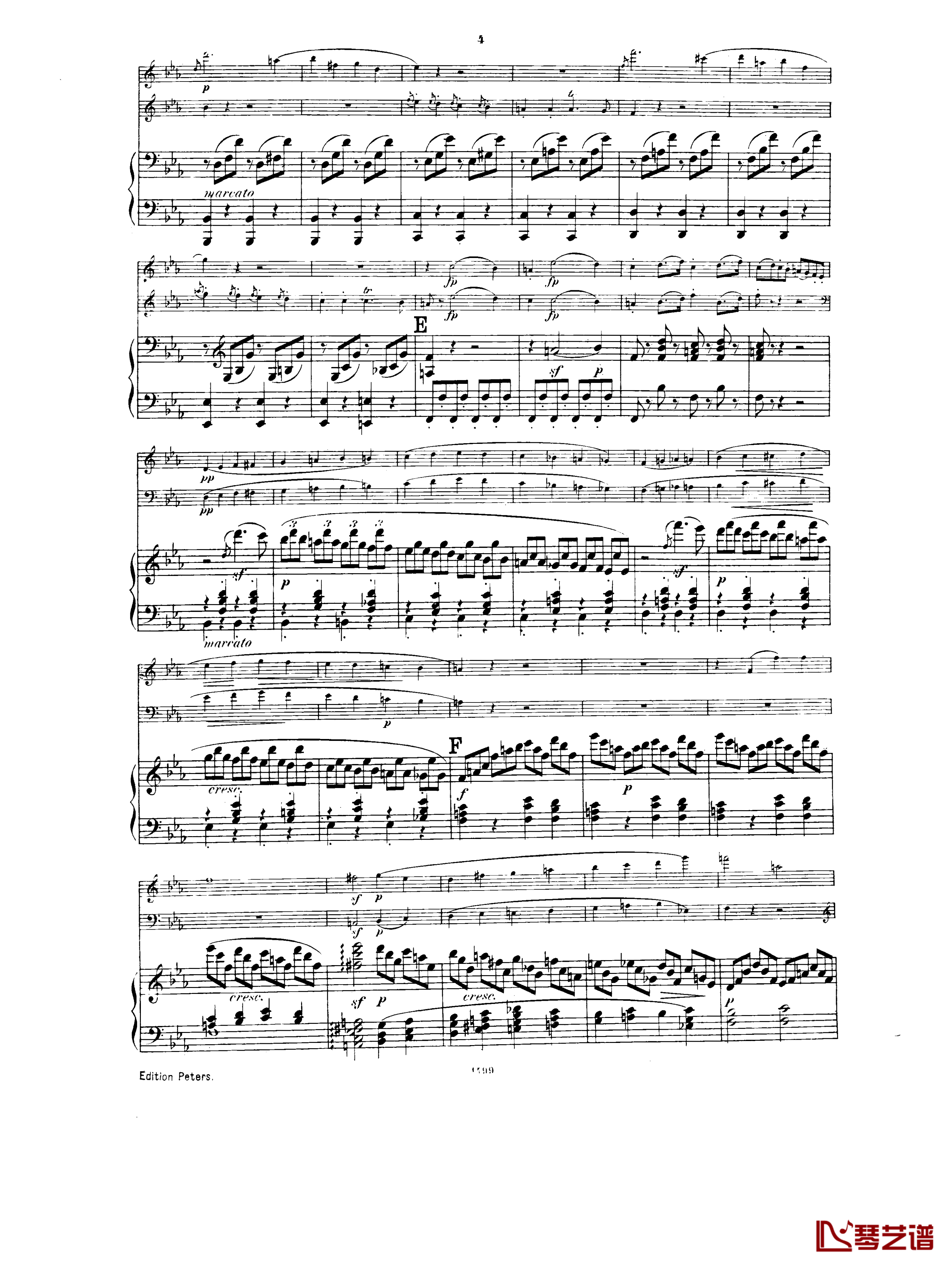  降E大调第一钢琴三重奏  Op.12钢琴谱-胡梅尔3