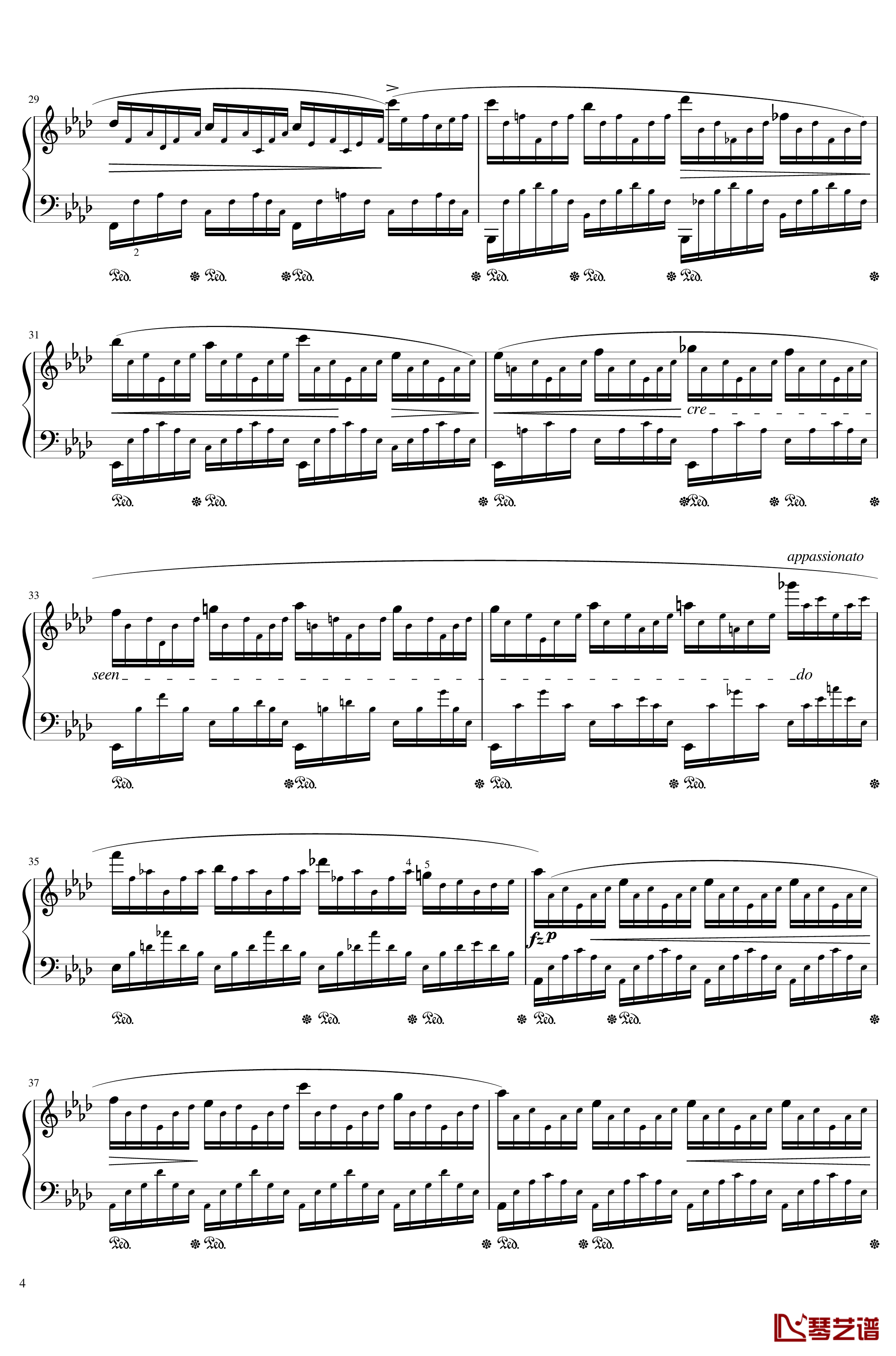 练习曲 Op. 25 Nr. 1钢琴谱-肖邦-chopin4