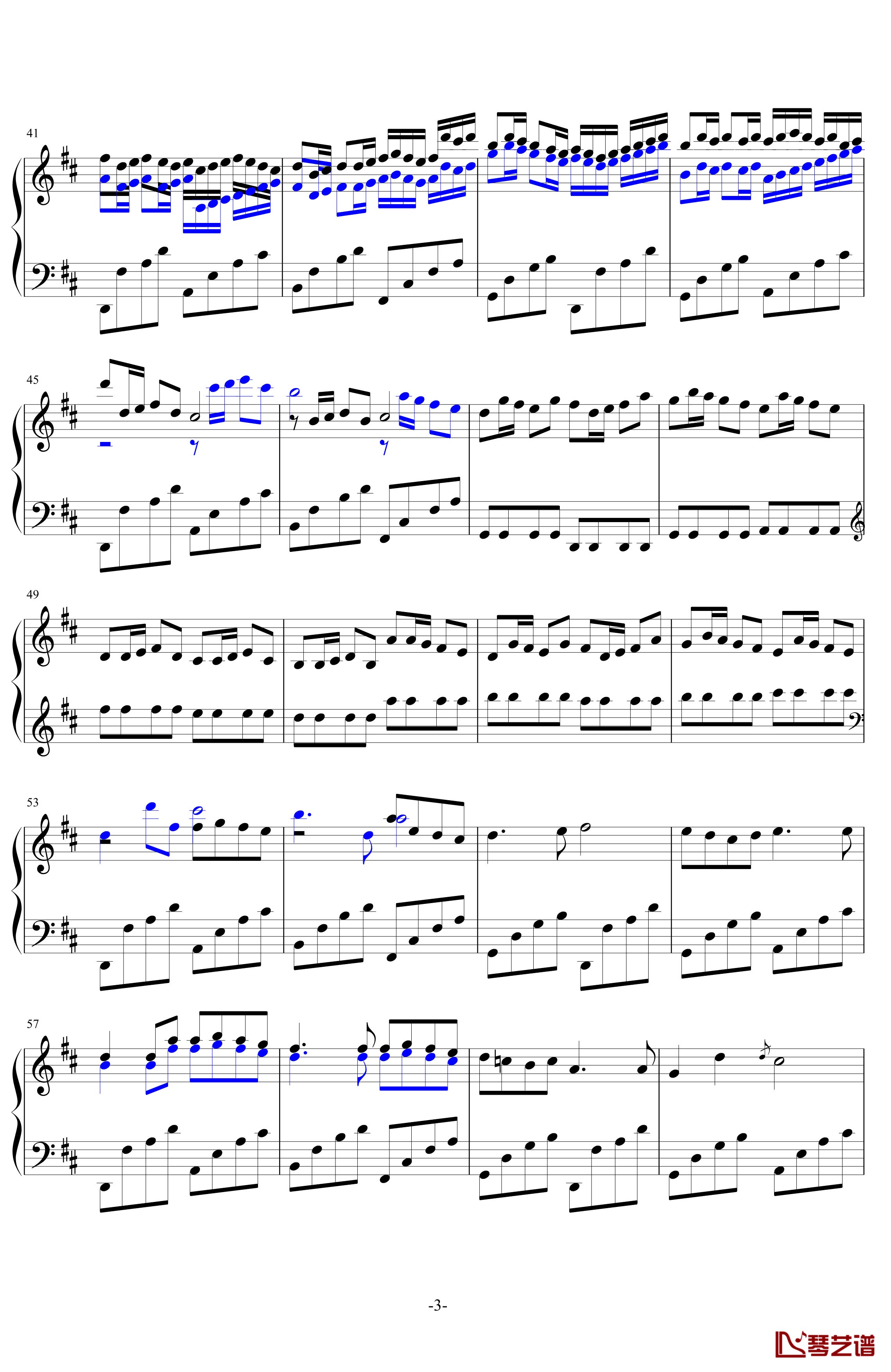 卡农二重奏钢琴谱-帕赫贝尔-Pachelbel3