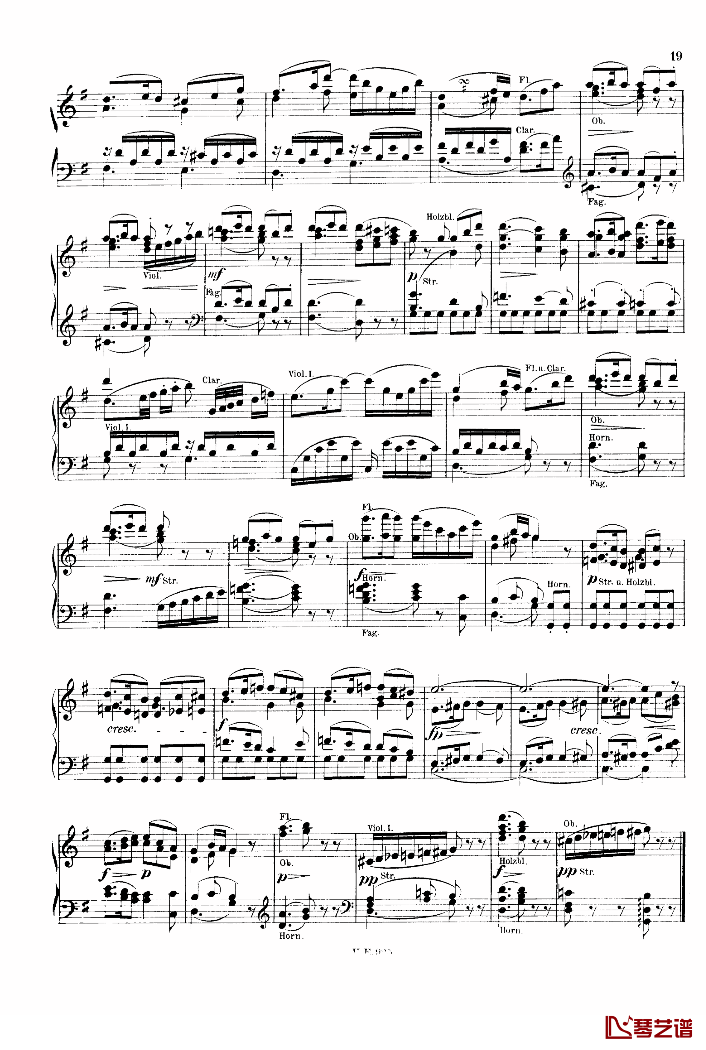 D大调第一交响曲 D.82钢琴谱-舒伯特19