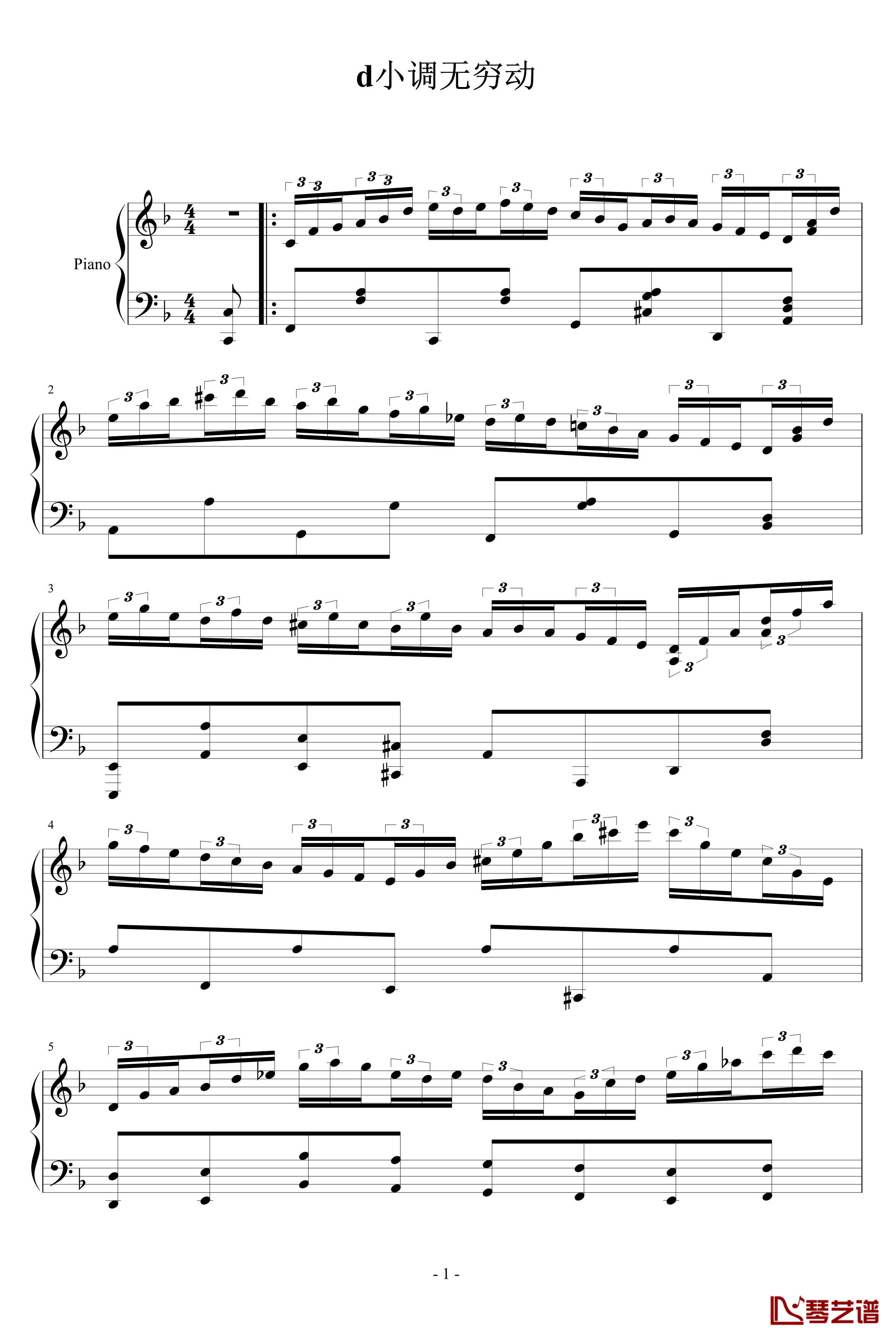 d小调无穷动钢琴谱-PARROT1861