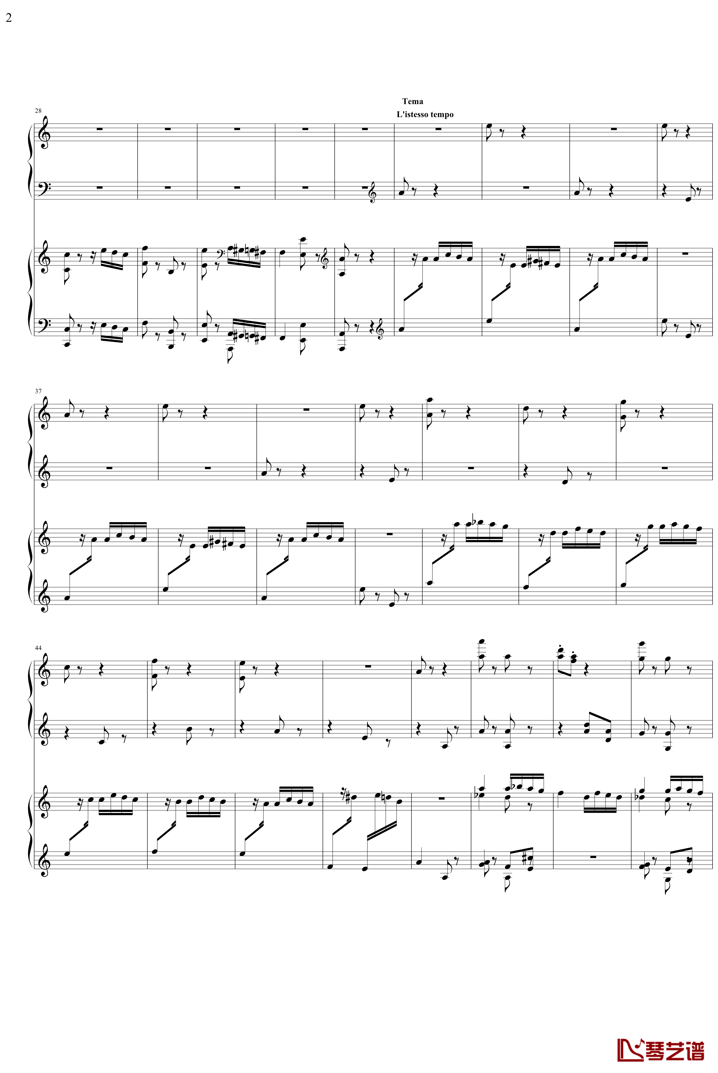 帕格尼主题狂想曲钢琴谱-1~10变奏-拉赫马尼若夫2