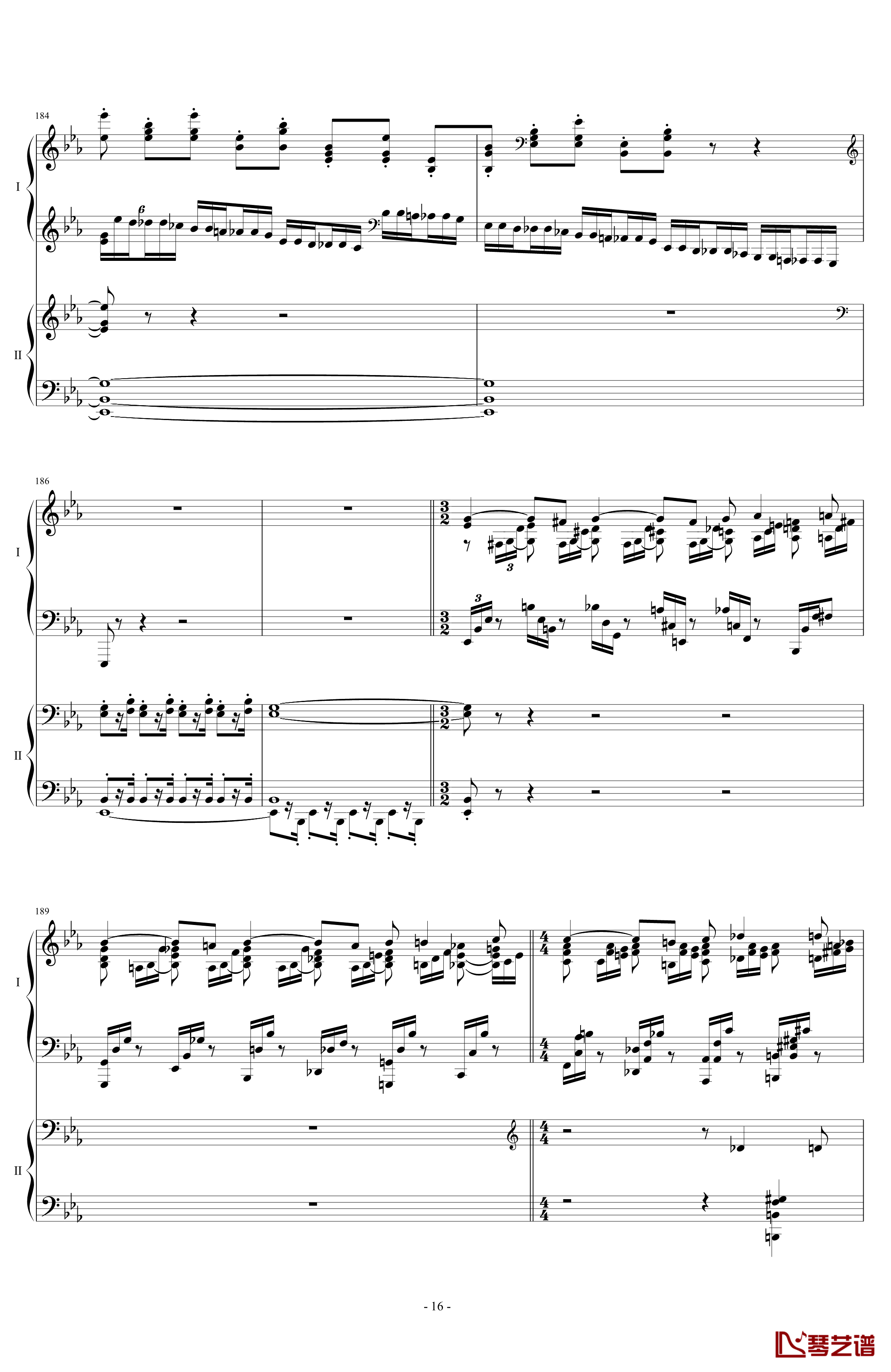 拉三第三乐章41页双钢琴钢琴谱-最难钢琴曲-拉赫马尼若夫16