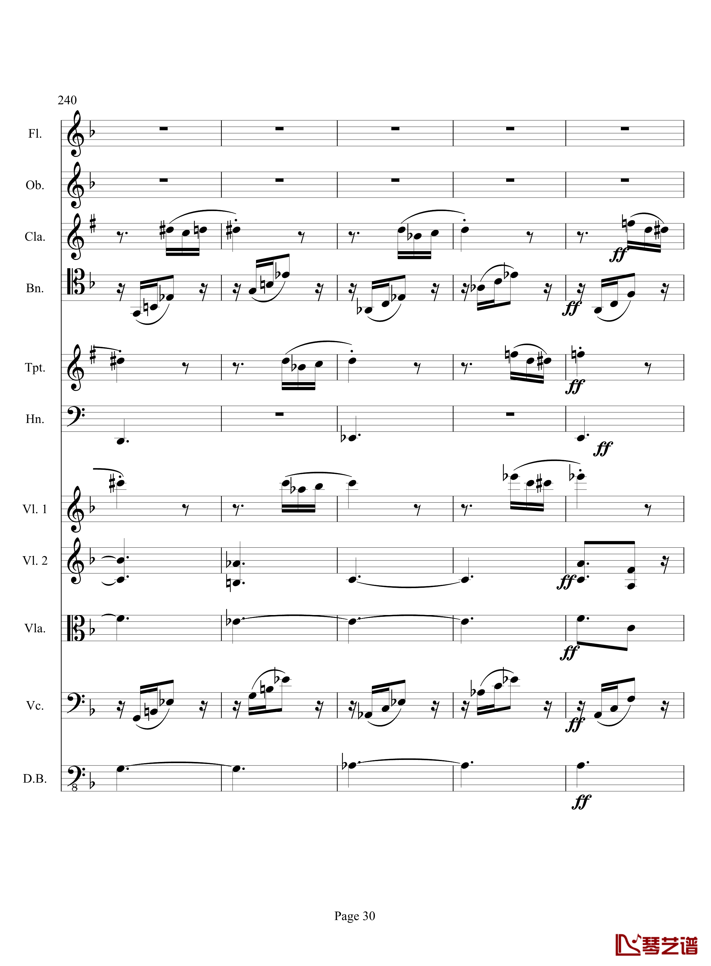 奏鸣曲之交响钢琴谱-第17首-Ⅲ-贝多芬-beethoven30