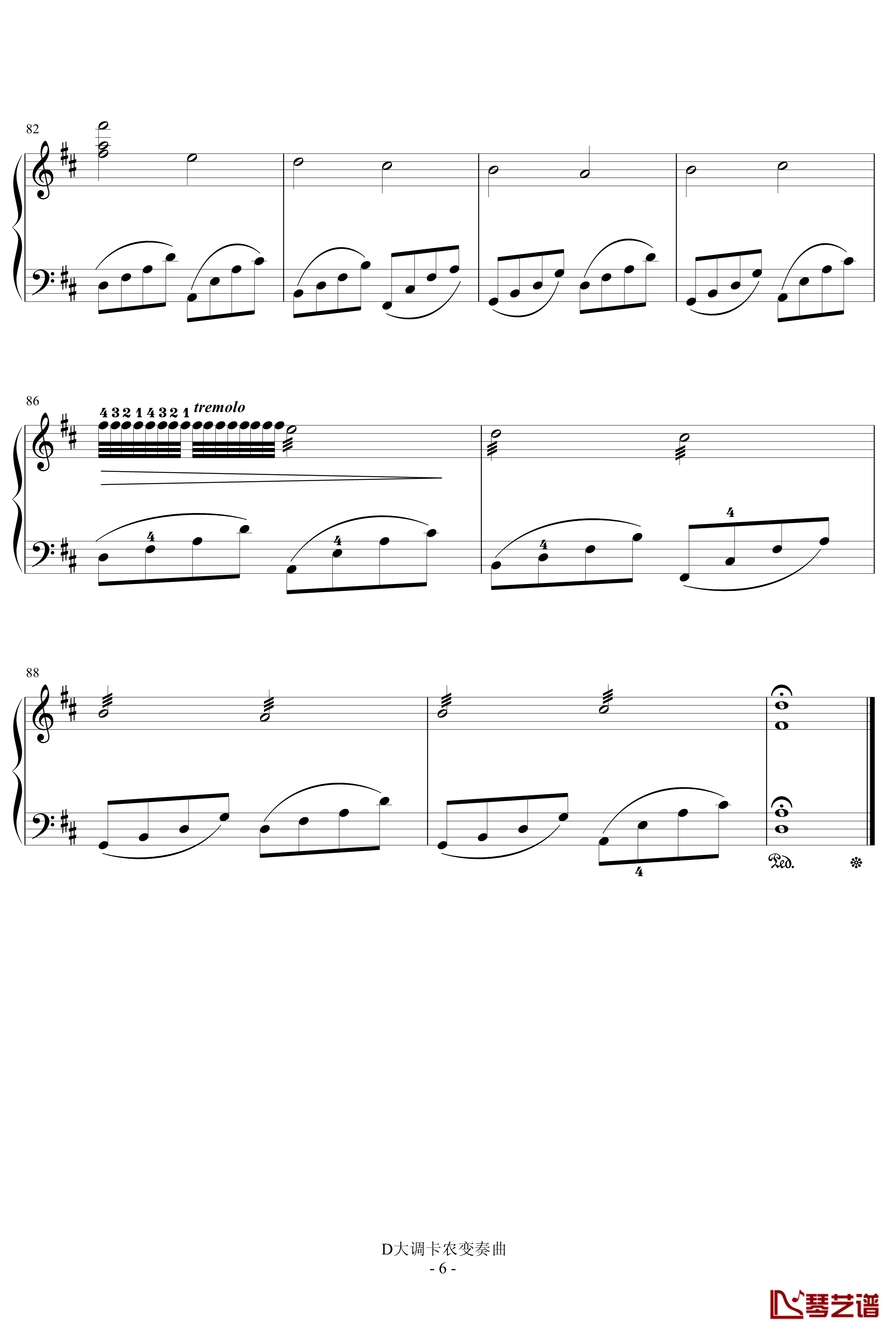 D大调卡农钢琴谱-Johann Pachelbel6