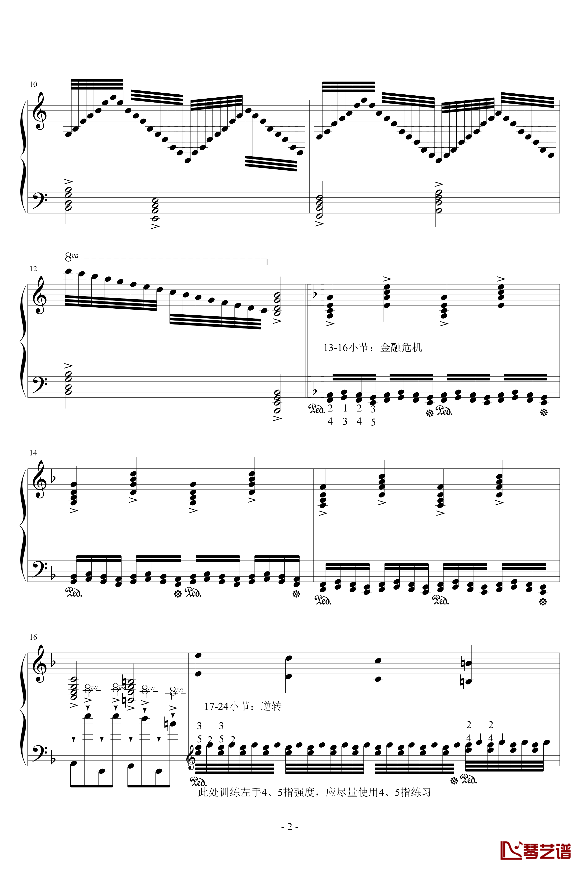 练习曲金融危机钢琴谱-升c小调2