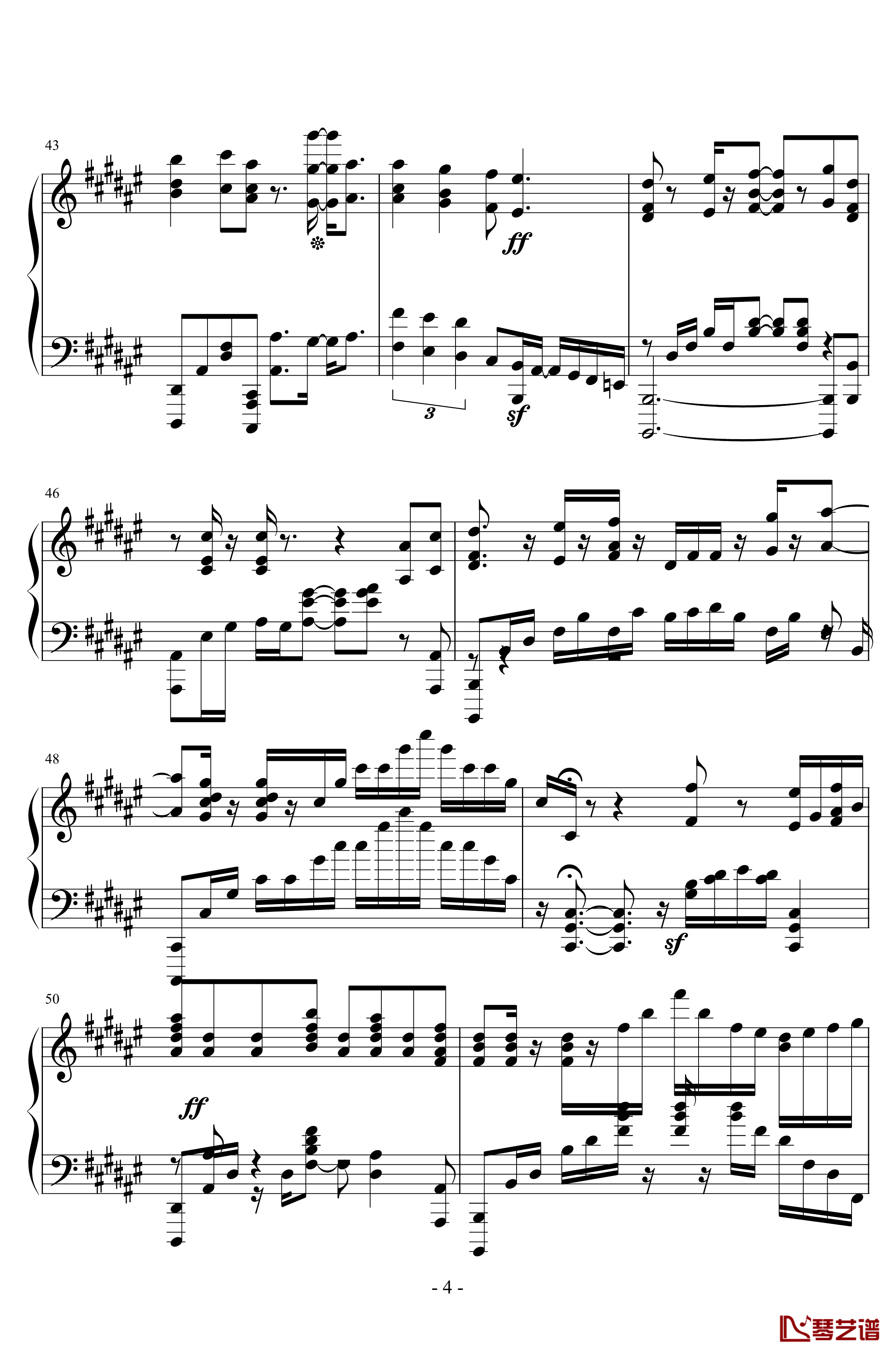 Starlog钢琴谱-魔法少女伊莉雅-ChouCho-超绝技巧4