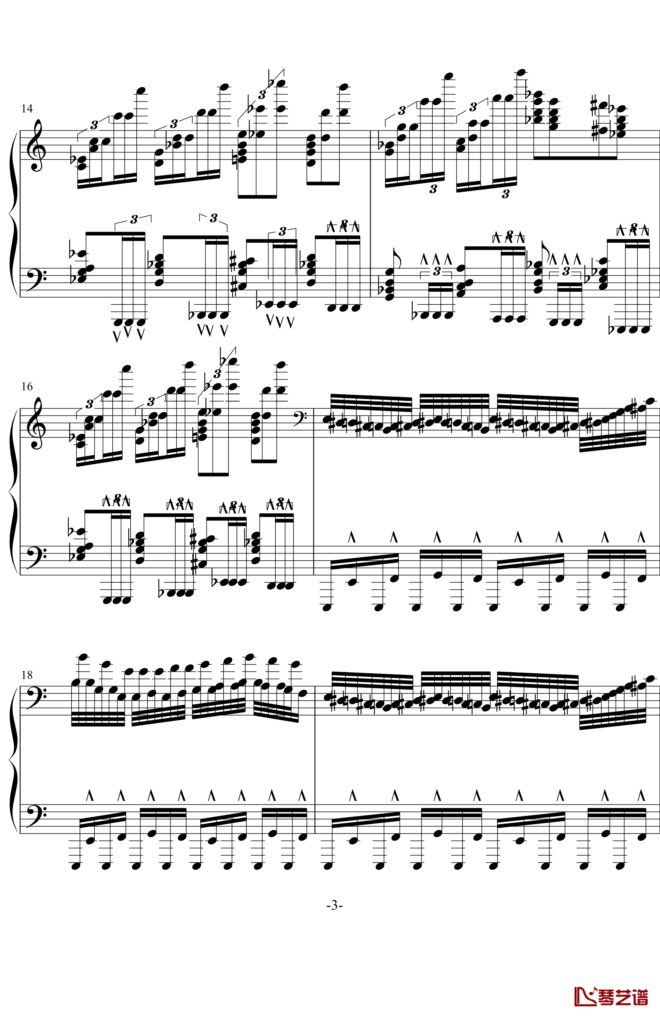 龙卷风钢琴谱-超级练习曲-wang5549034413