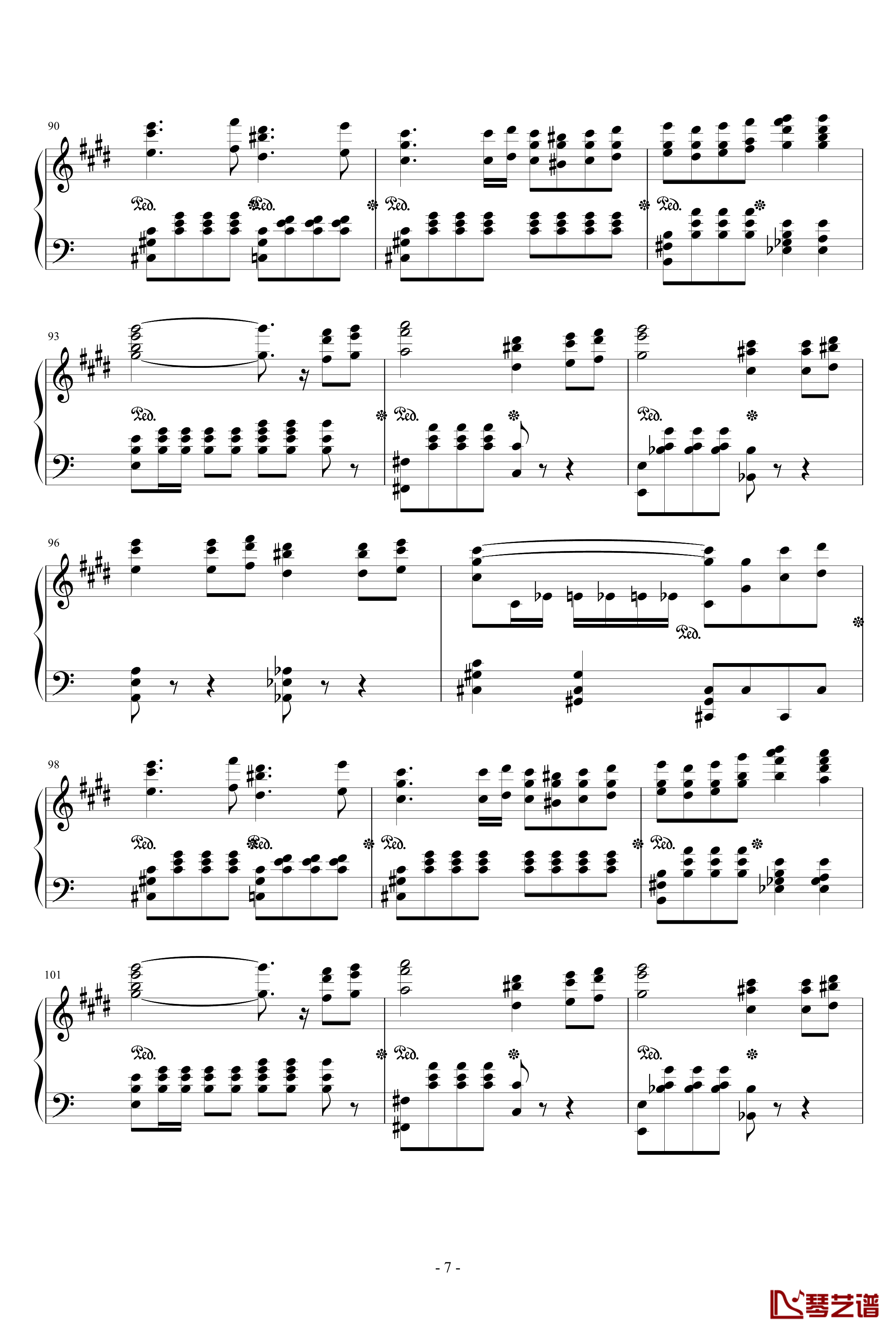 悲伤·第三乐章钢琴谱-贝多芬-beethoven7