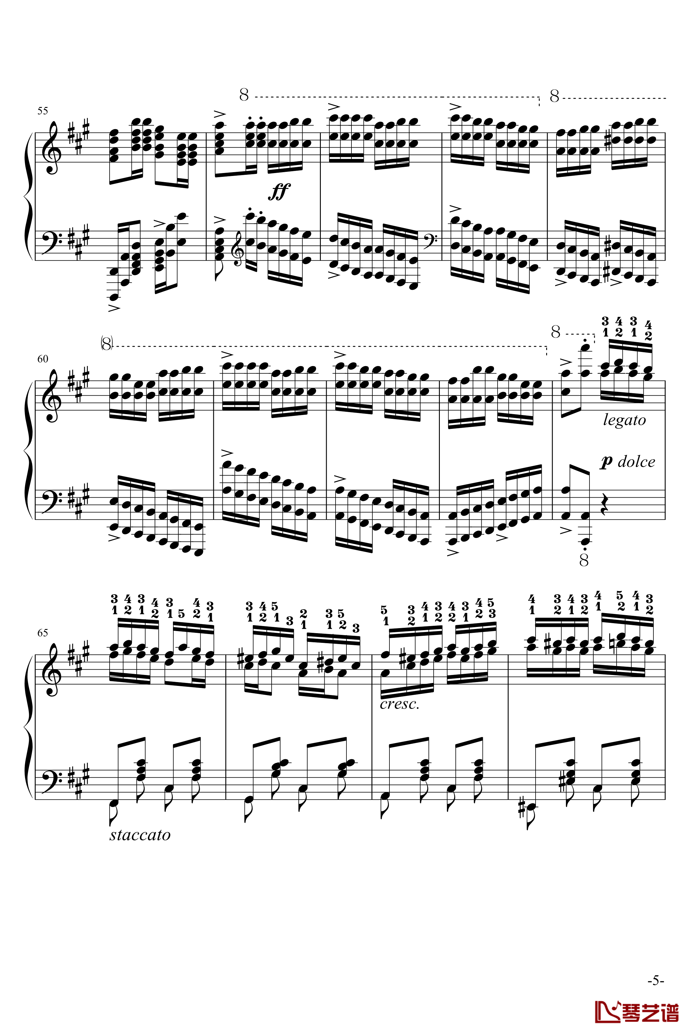 玩命版土耳其进行曲钢琴谱-莫扎特5