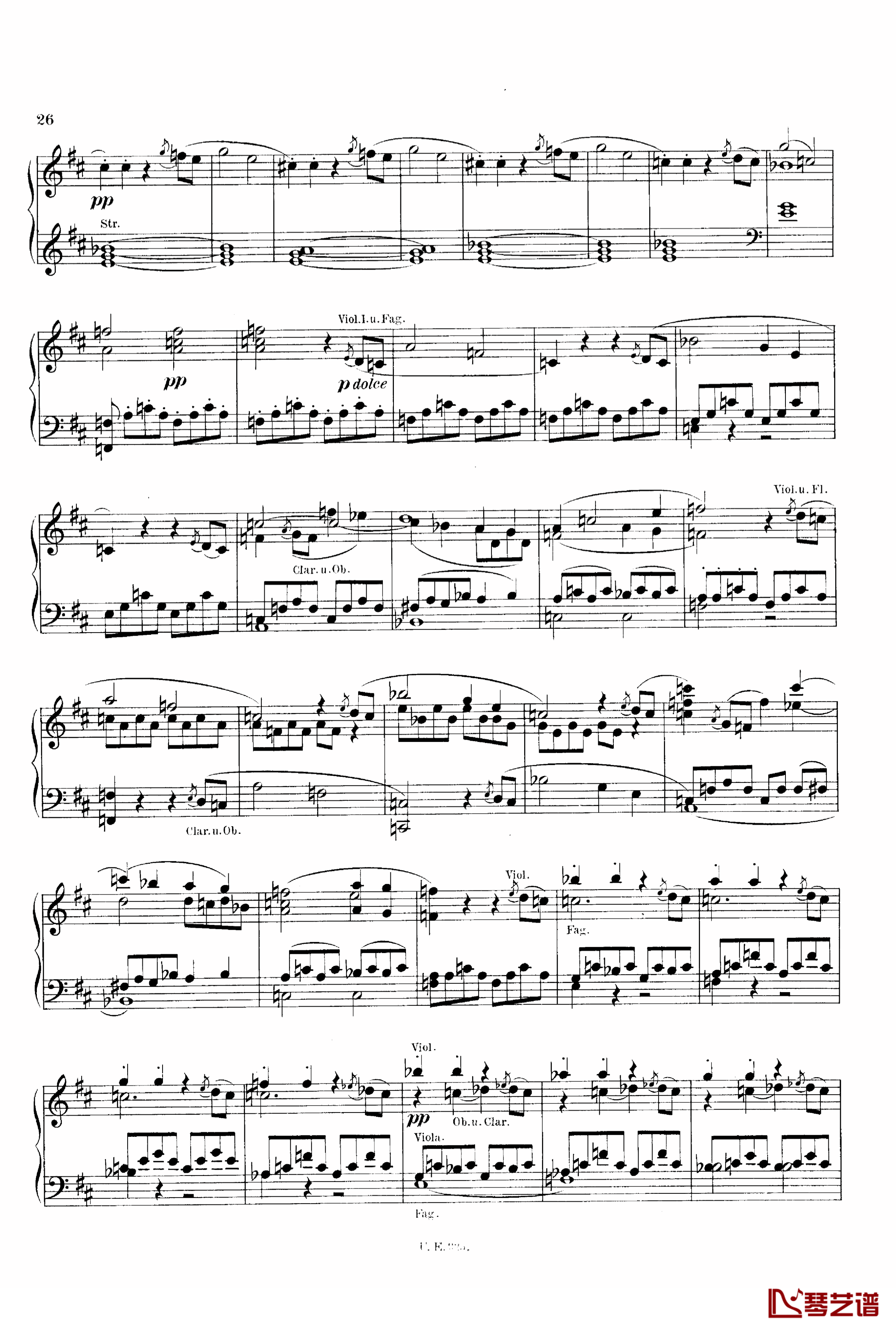 D大调第一交响曲 D.82钢琴谱-舒伯特26